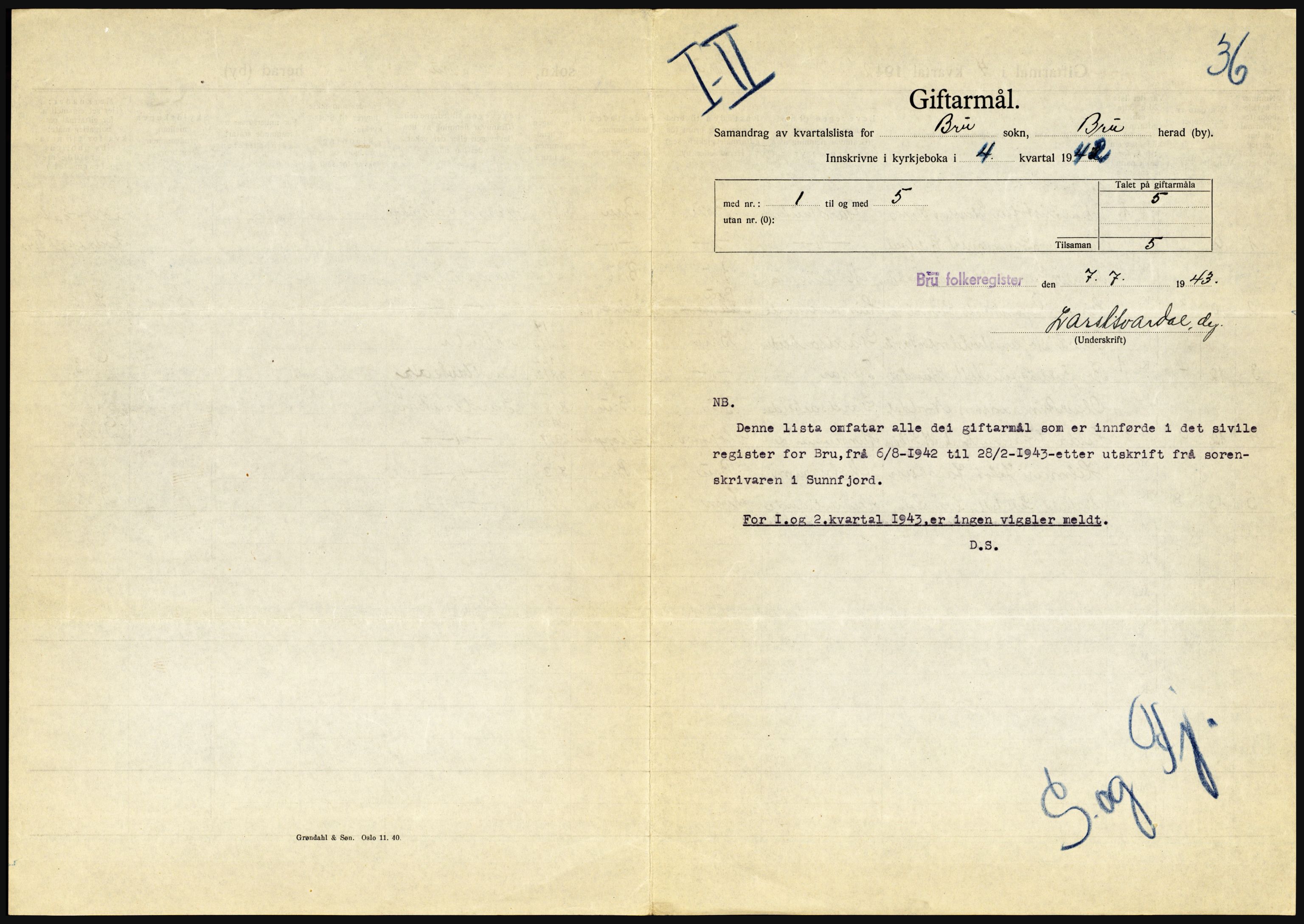 Statistisk sentralbyrå, Sosiodemografiske emner, Befolkning, AV/RA-S-2228/D/Df/Dfe/Dfeb/L0032: Sogn og Fjordane, 1942, s. 219