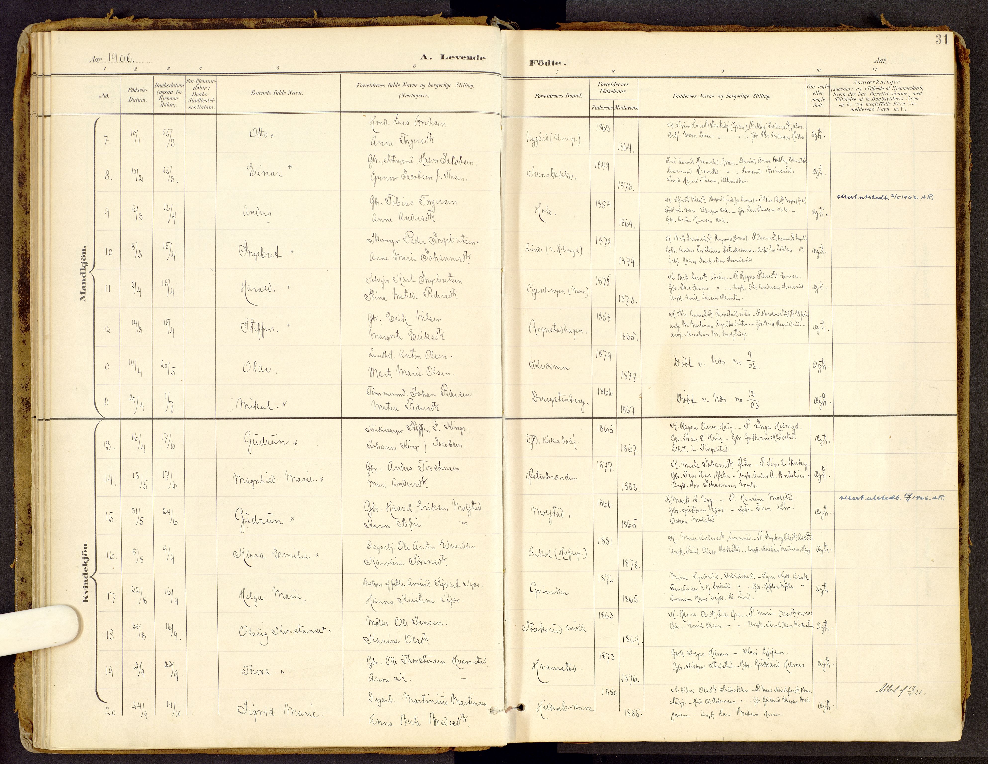 Brandbu prestekontor, SAH/PREST-114/H/Ha/Haa/L0002: Ministerialbok nr. 2, 1899-1914, s. 31