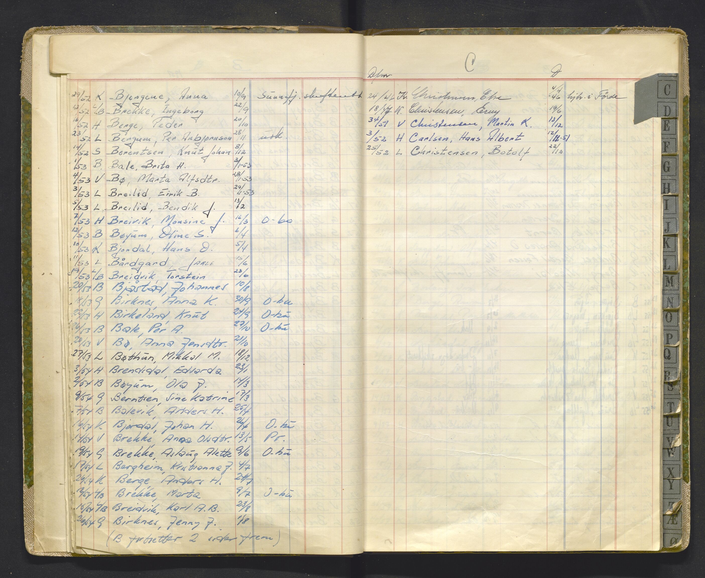 Ytre Sogn tingrett, AV/SAB-A-2601/1/H/Hh/L0002: Dødsfallsregister, 1946-1958