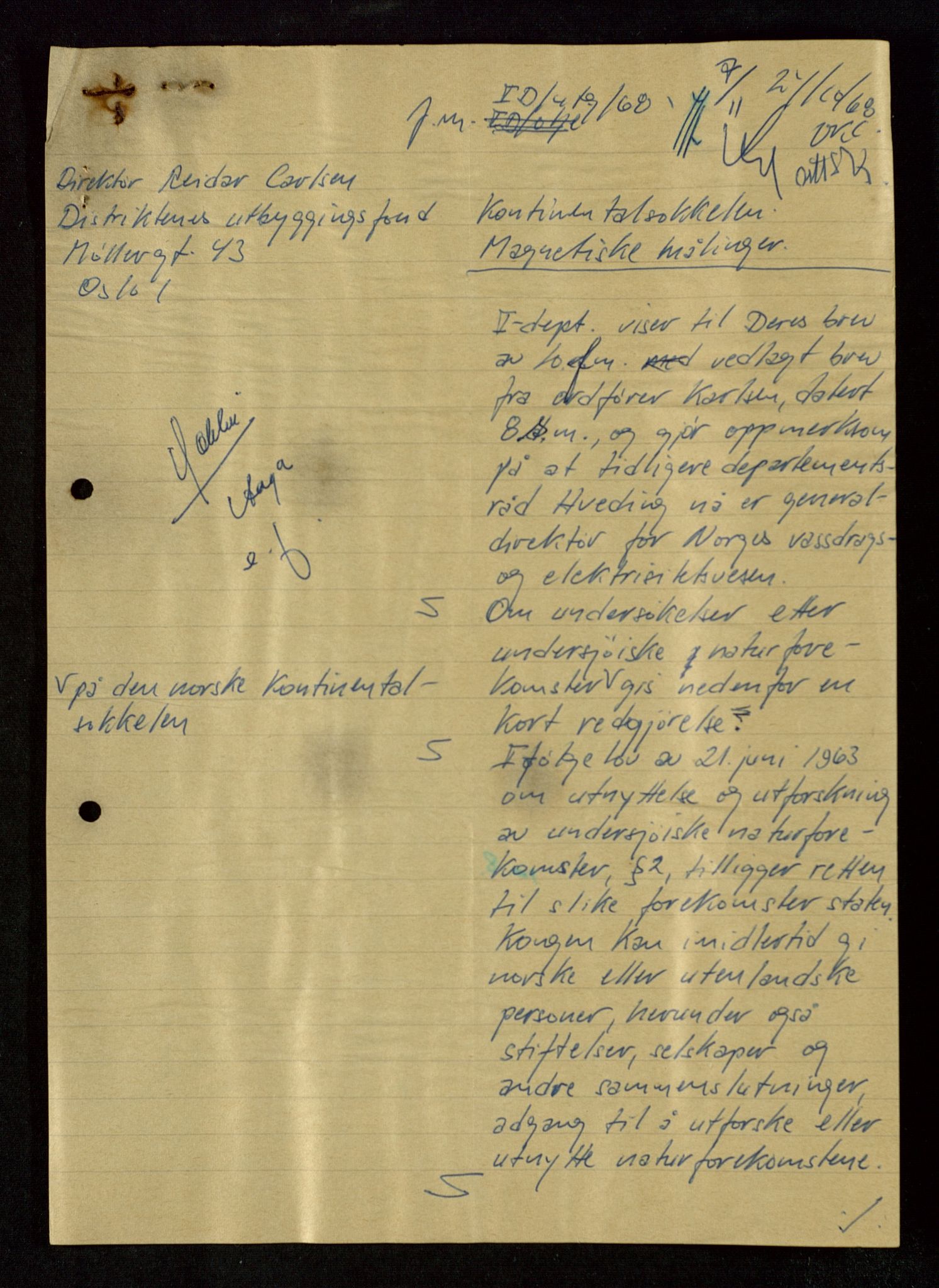 Industridepartementet, Oljekontoret, AV/SAST-A-101348/Db/L0005: Seismiske undersøkelser, 1963-1972, s. 9