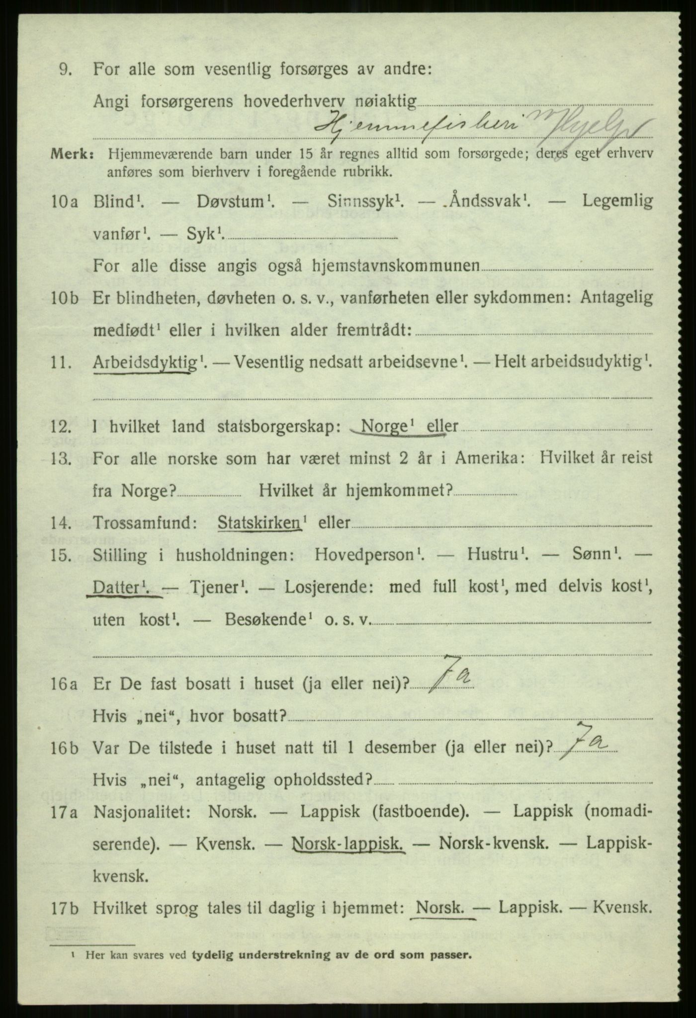 SATØ, Folketelling 1920 for 1935 Helgøy herred, 1920, s. 1174