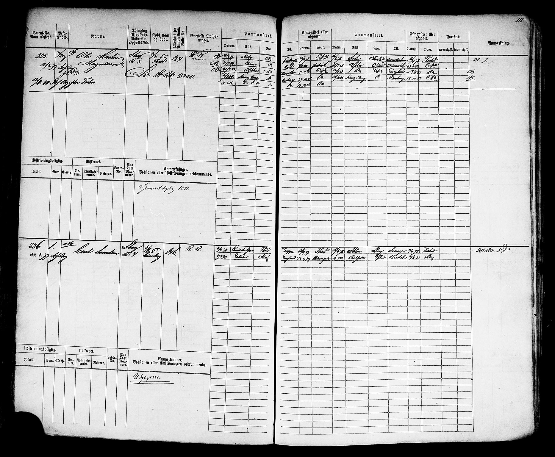 Sarpsborg mønstringskontor, SAO/A-10569c/F/Fc/Fcb/L0003: Hovedrulle, 1860-1881, s. 118