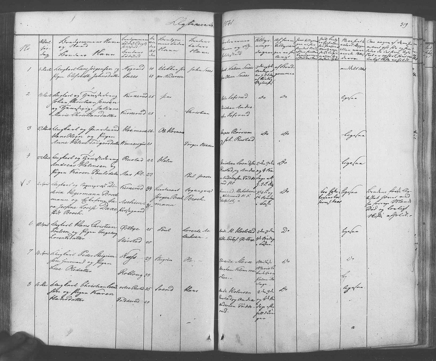 Ås prestekontor Kirkebøker, SAO/A-10894/F/Fa/L0006: Ministerialbok nr. I 6, 1841-1853, s. 318-319