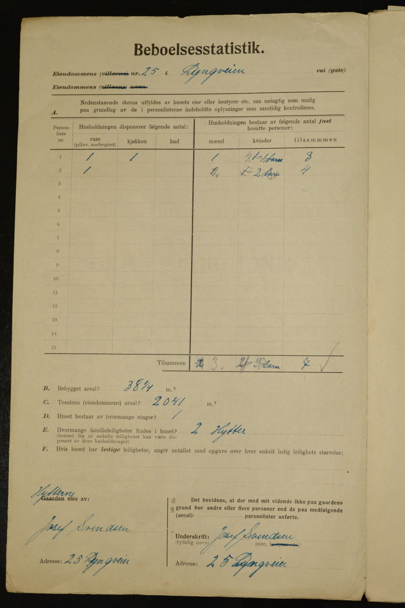 , Kommunal folketelling 1.12.1923 for Aker, 1923, s. 41985