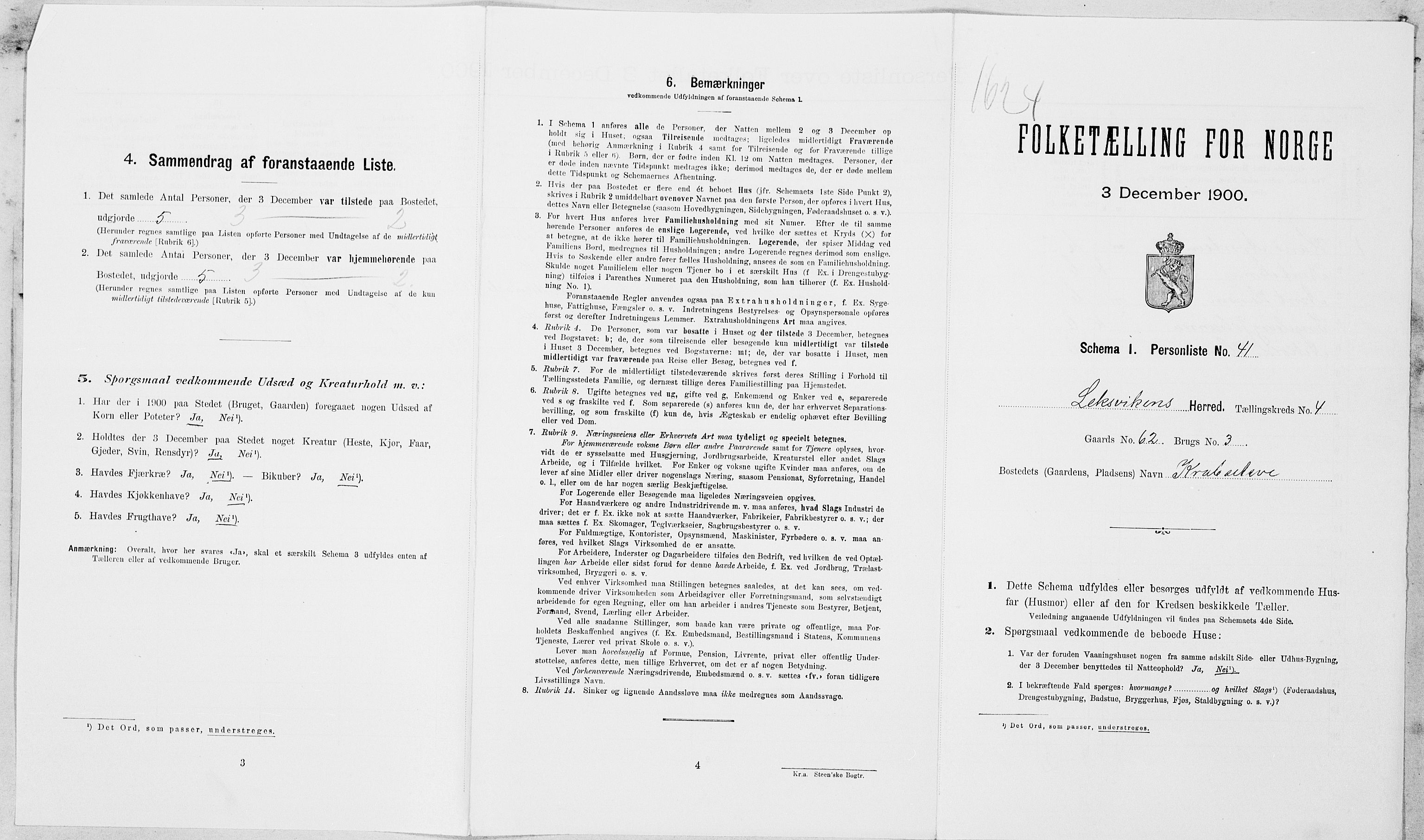 SAT, Folketelling 1900 for 1718 Leksvik herred, 1900, s. 544