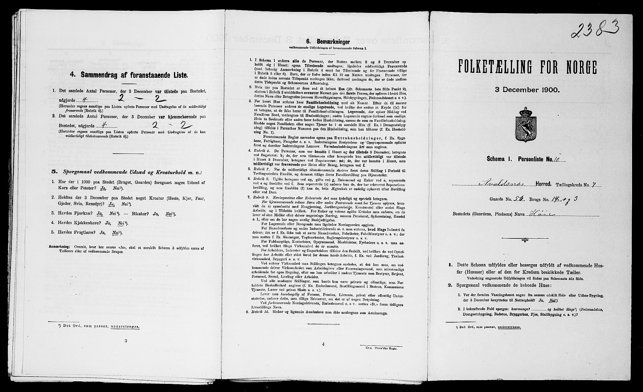 SAST, Folketelling 1900 for 1147 Avaldsnes herred, 1900, s. 1496