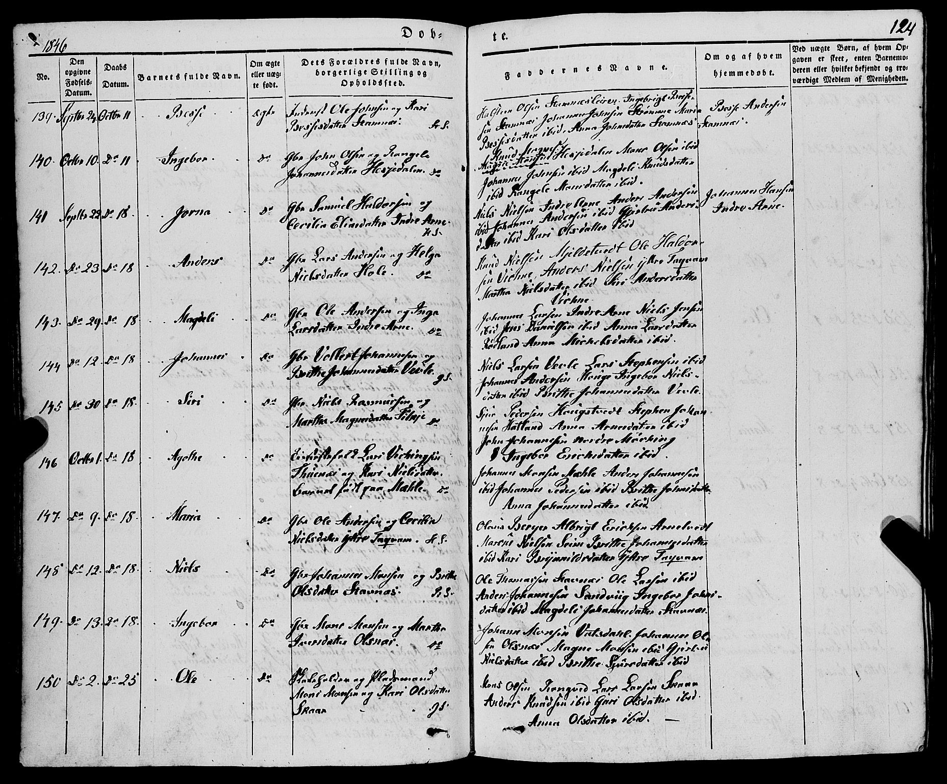 Haus sokneprestembete, AV/SAB-A-75601/H/Haa: Ministerialbok nr. A 15, 1838-1847, s. 124