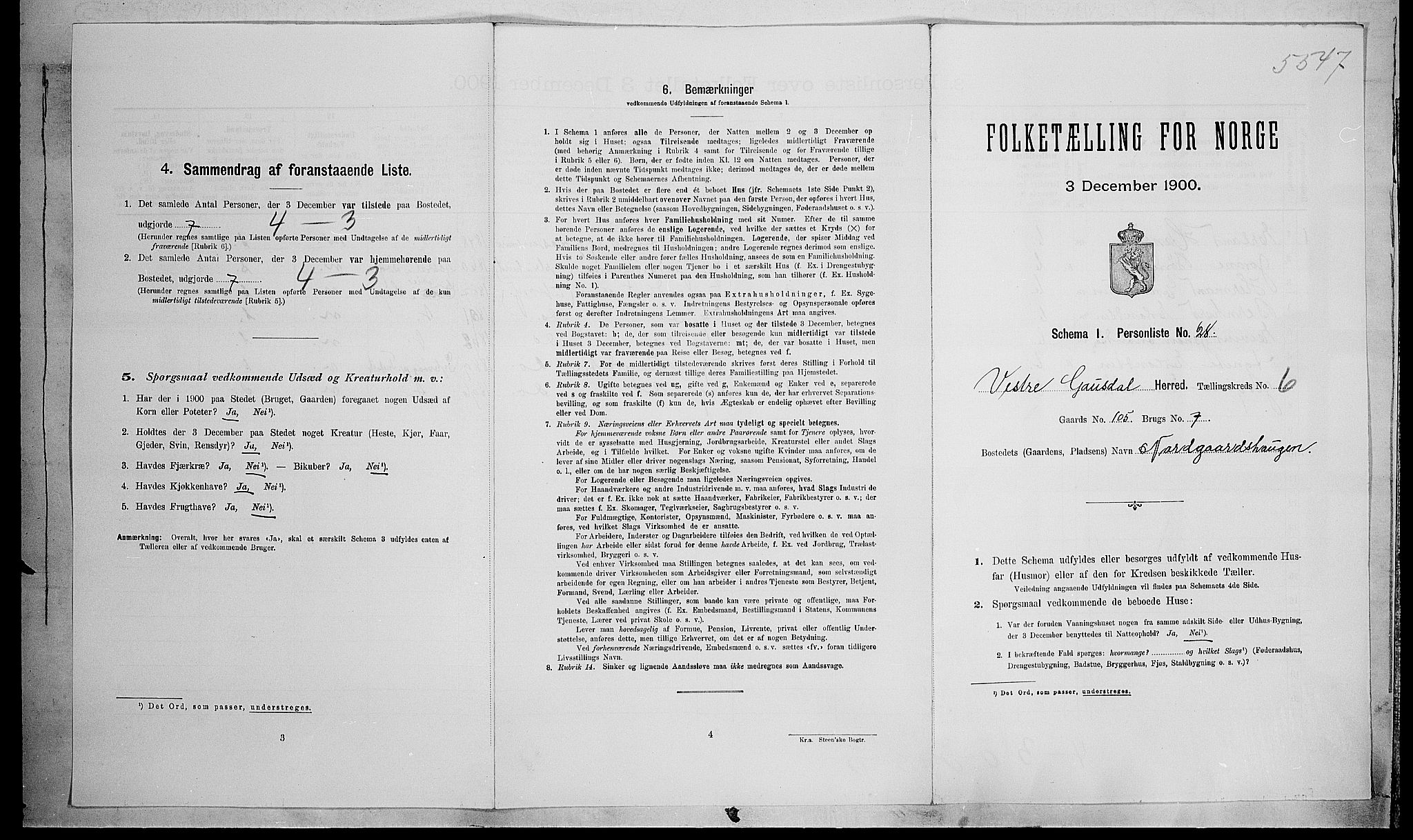 SAH, Folketelling 1900 for 0523 Vestre Gausdal herred, 1900, s. 771