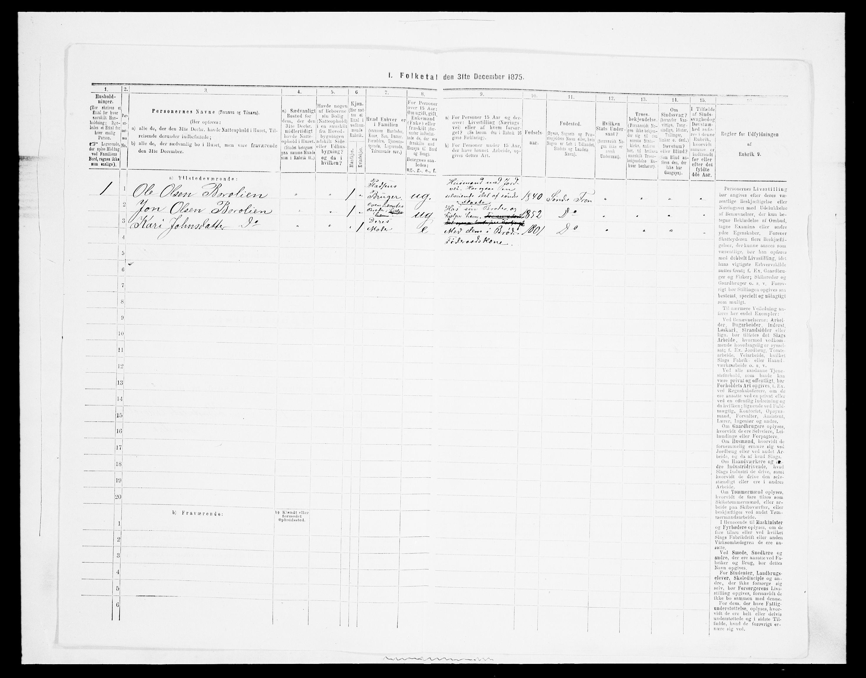 SAH, Folketelling 1875 for 0519P Sør-Fron prestegjeld, 1875, s. 368