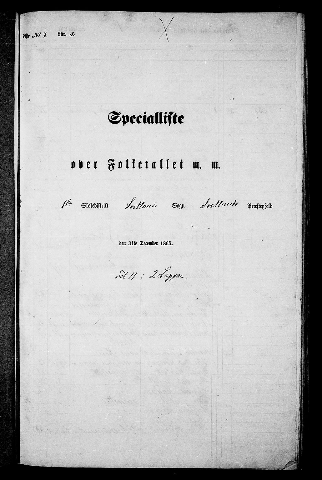 RA, Folketelling 1865 for 1870P Sortland prestegjeld, 1865, s. 31