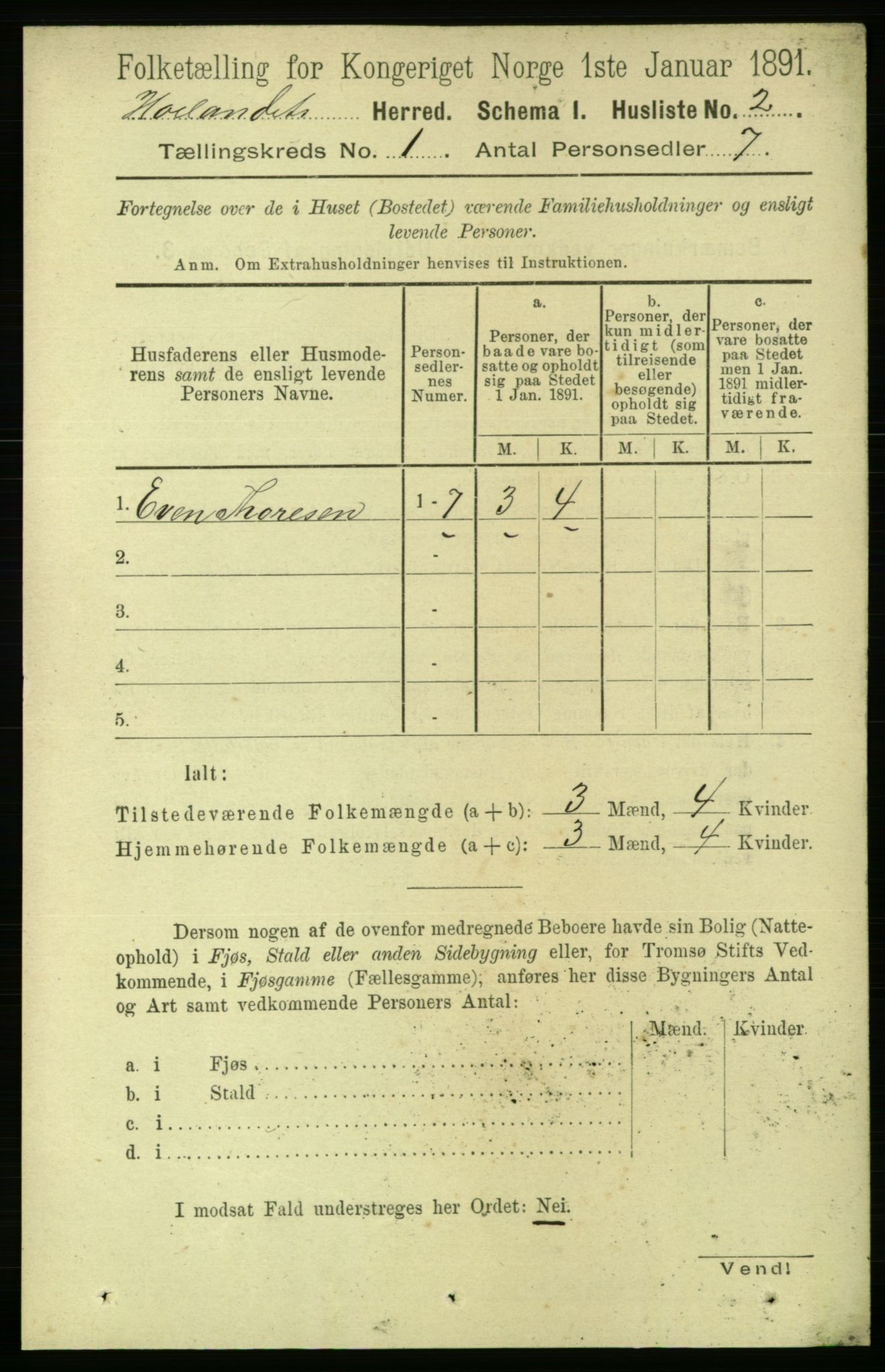 RA, Folketelling 1891 for 1651 Hølonda herred, 1891, s. 14