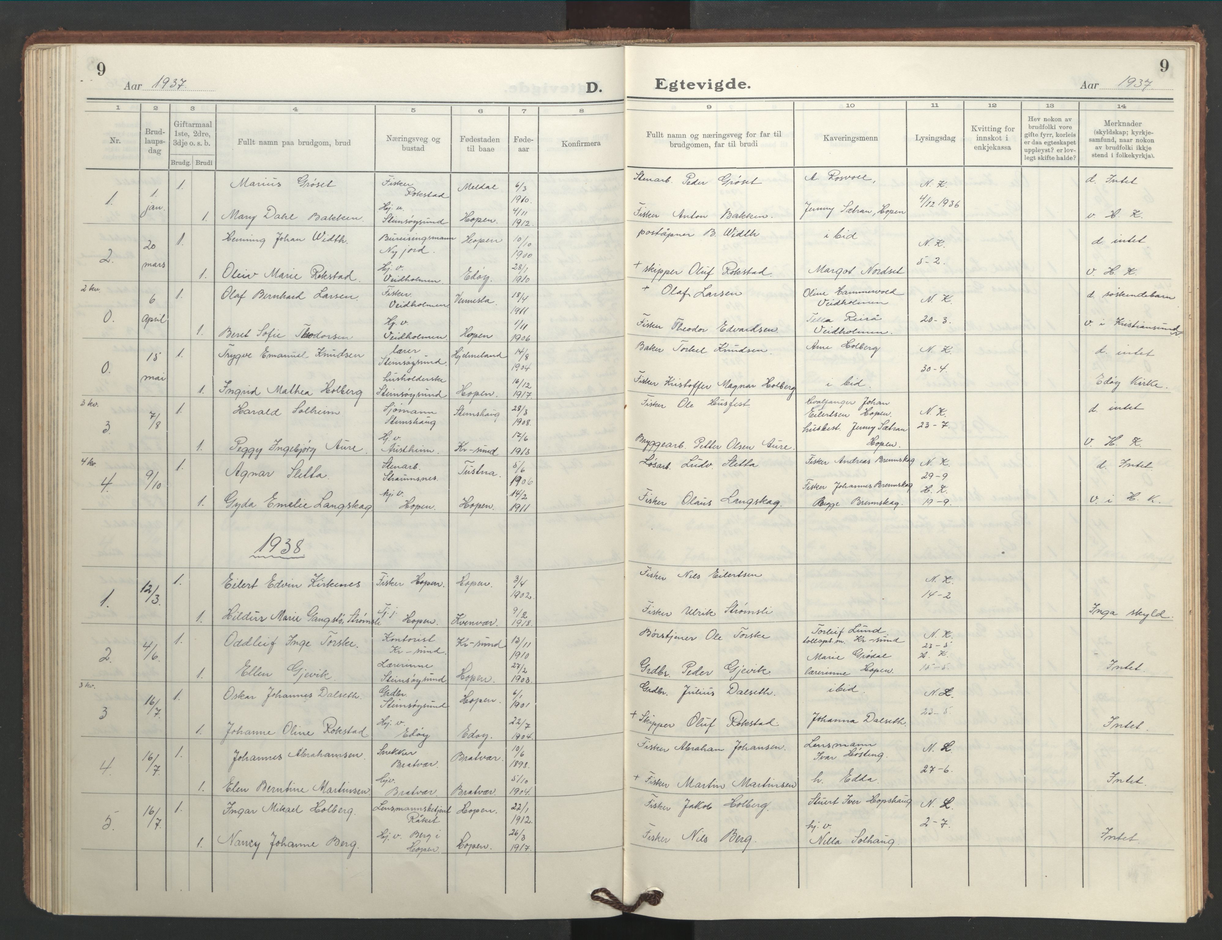 Ministerialprotokoller, klokkerbøker og fødselsregistre - Møre og Romsdal, AV/SAT-A-1454/583/L0957: Klokkerbok nr. 583C02, 1926-1947, s. 9