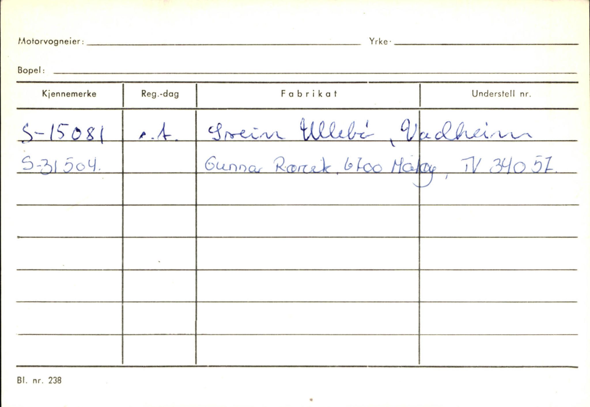 Statens vegvesen, Sogn og Fjordane vegkontor, SAB/A-5301/4/F/L0130: Eigarregister Eid T-Å. Høyanger A-O, 1945-1975, s. 1247