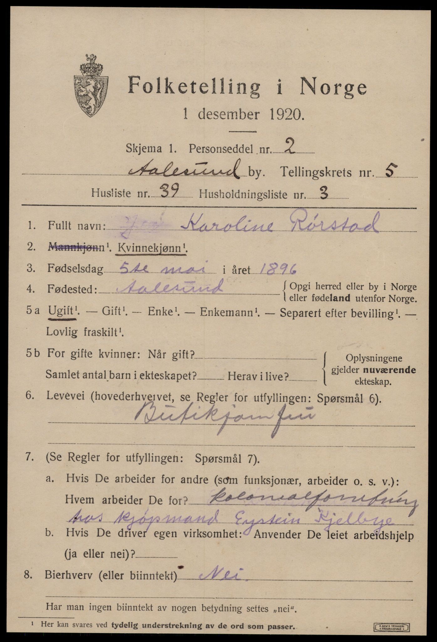 SAT, Folketelling 1920 for 1501 Ålesund kjøpstad, 1920, s. 17590