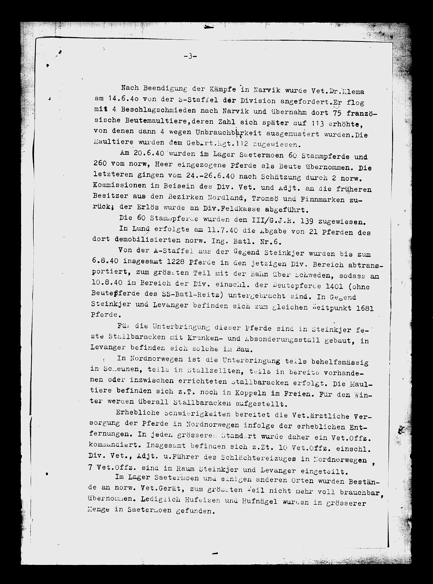 Documents Section, AV/RA-RAFA-2200/V/L0086: Amerikansk mikrofilm "Captured German Documents".
Box No. 725.  FKA jnr. 601/1954., 1940, s. 412