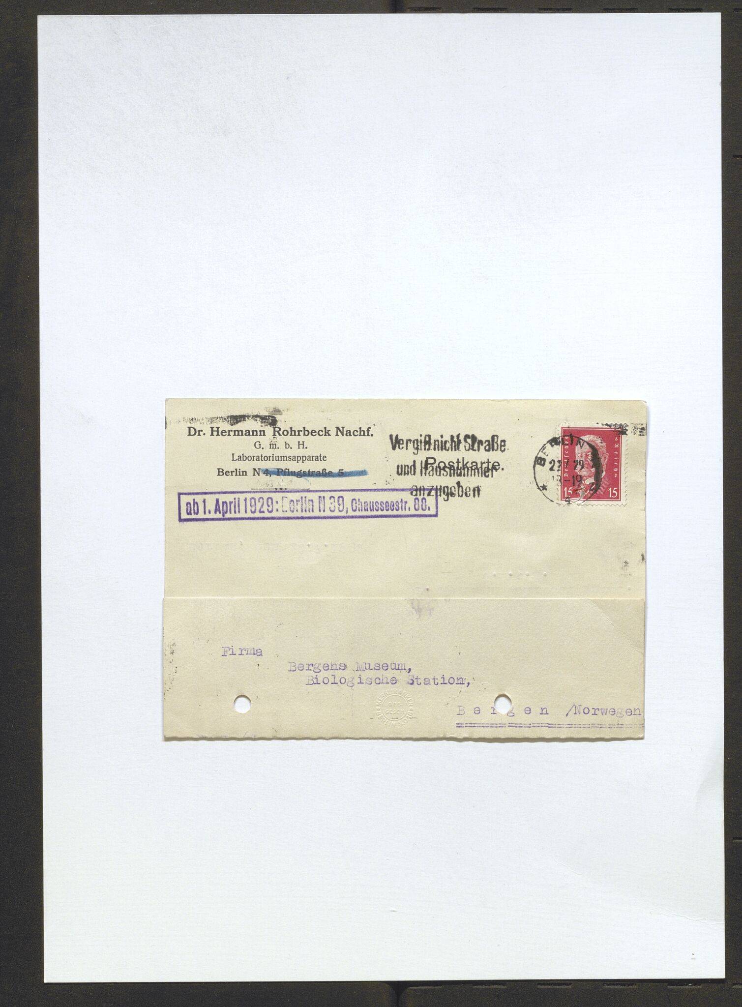 Bergens Museum, AV/SAB-A-17301/13/D/L0002: Korrespondanse , 1928-1940, s. 184