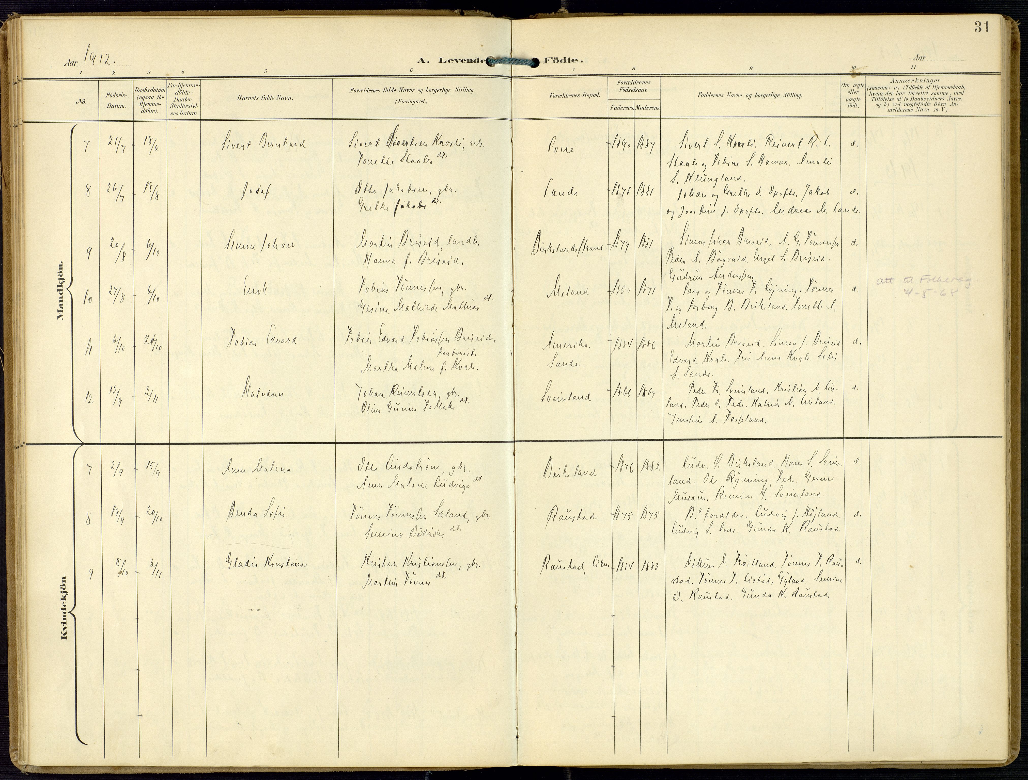 Kvinesdal sokneprestkontor, SAK/1111-0026/F/Fa/Faa/L0005: Ministerialbok nr. A 5, 1898-1915, s. 31