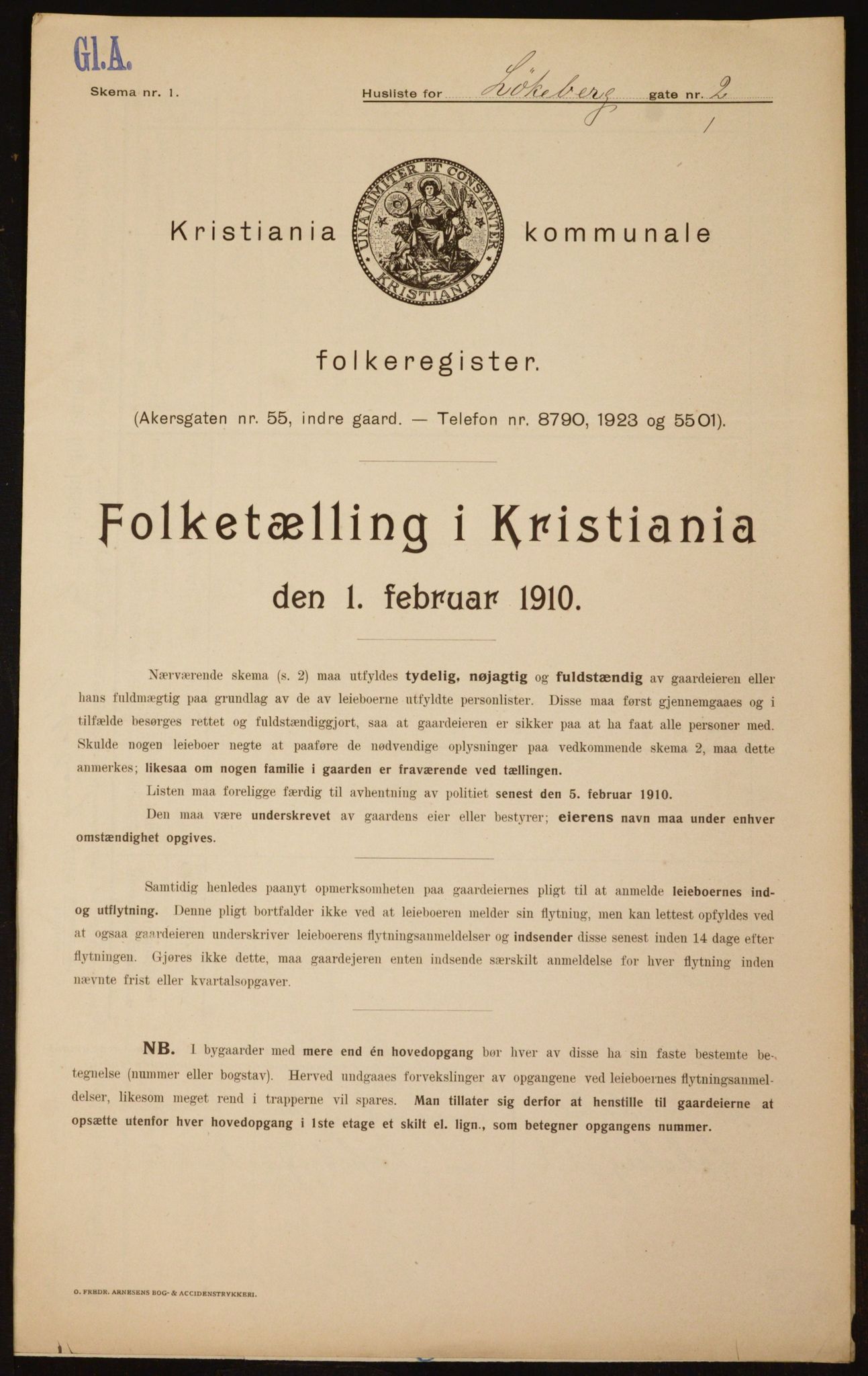 OBA, Kommunal folketelling 1.2.1910 for Kristiania, 1910, s. 56544
