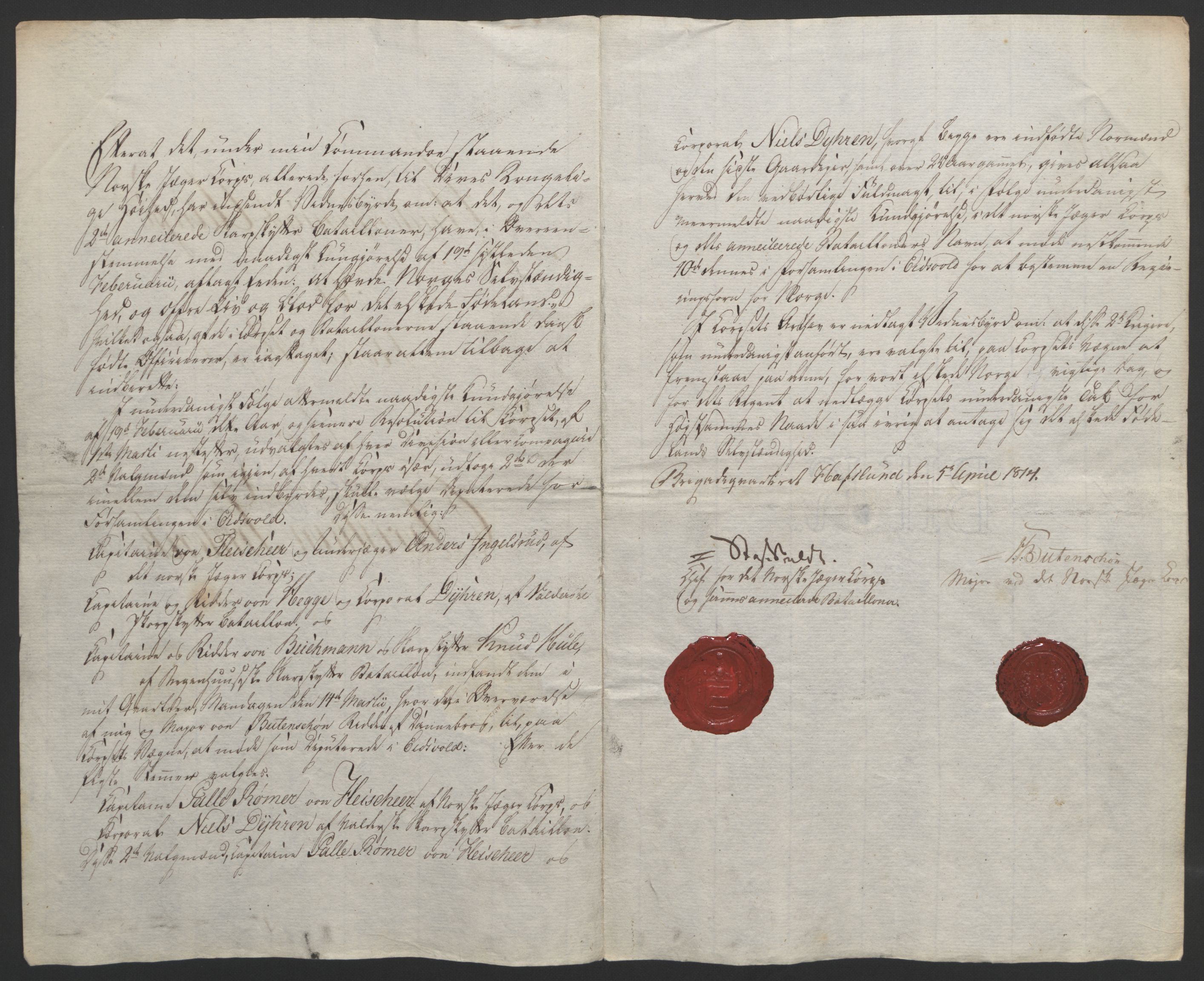 Statsrådssekretariatet, RA/S-1001/D/Db/L0007: Fullmakter for Eidsvollsrepresentantene i 1814. , 1814, s. 80