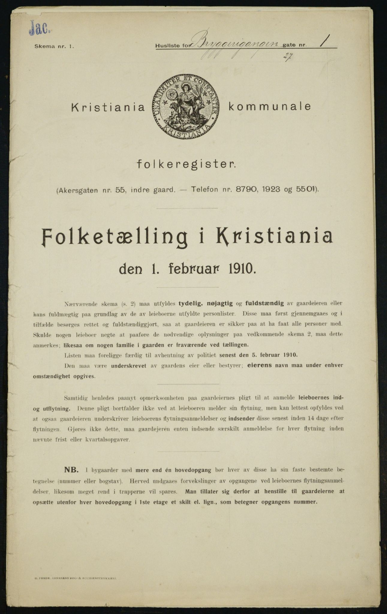 OBA, Kommunal folketelling 1.2.1910 for Kristiania, 1910, s. 9608