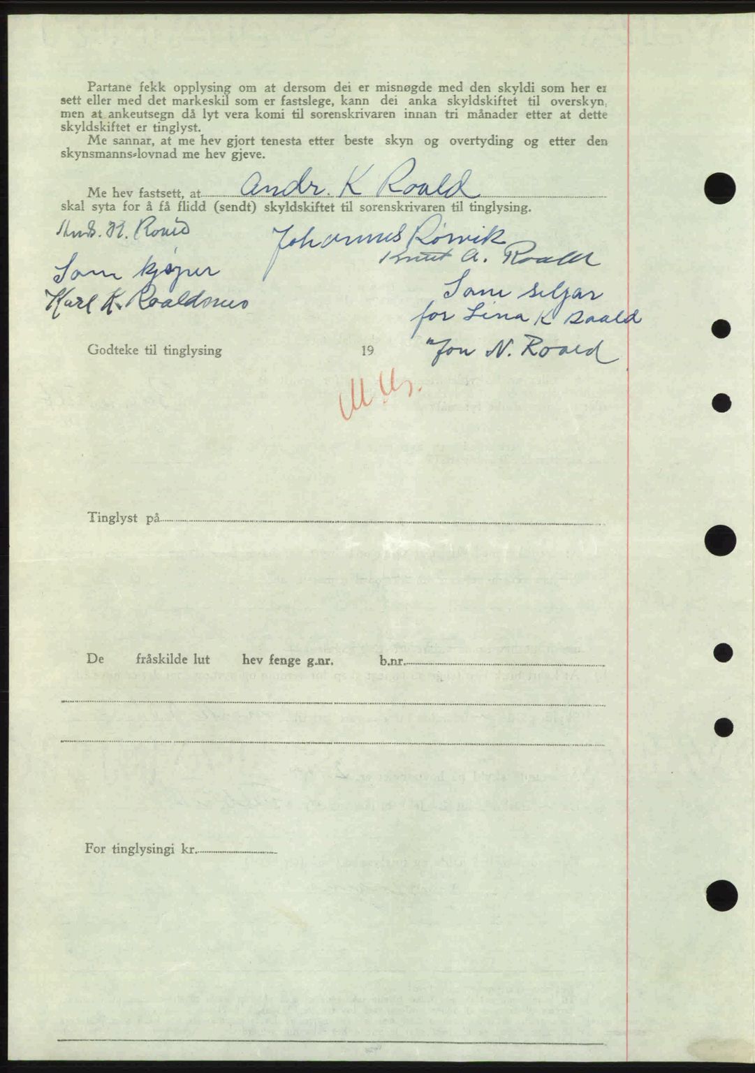 Nordre Sunnmøre sorenskriveri, AV/SAT-A-0006/1/2/2C/2Ca: Pantebok nr. A23, 1946-1947, Dagboknr: 2184/1946