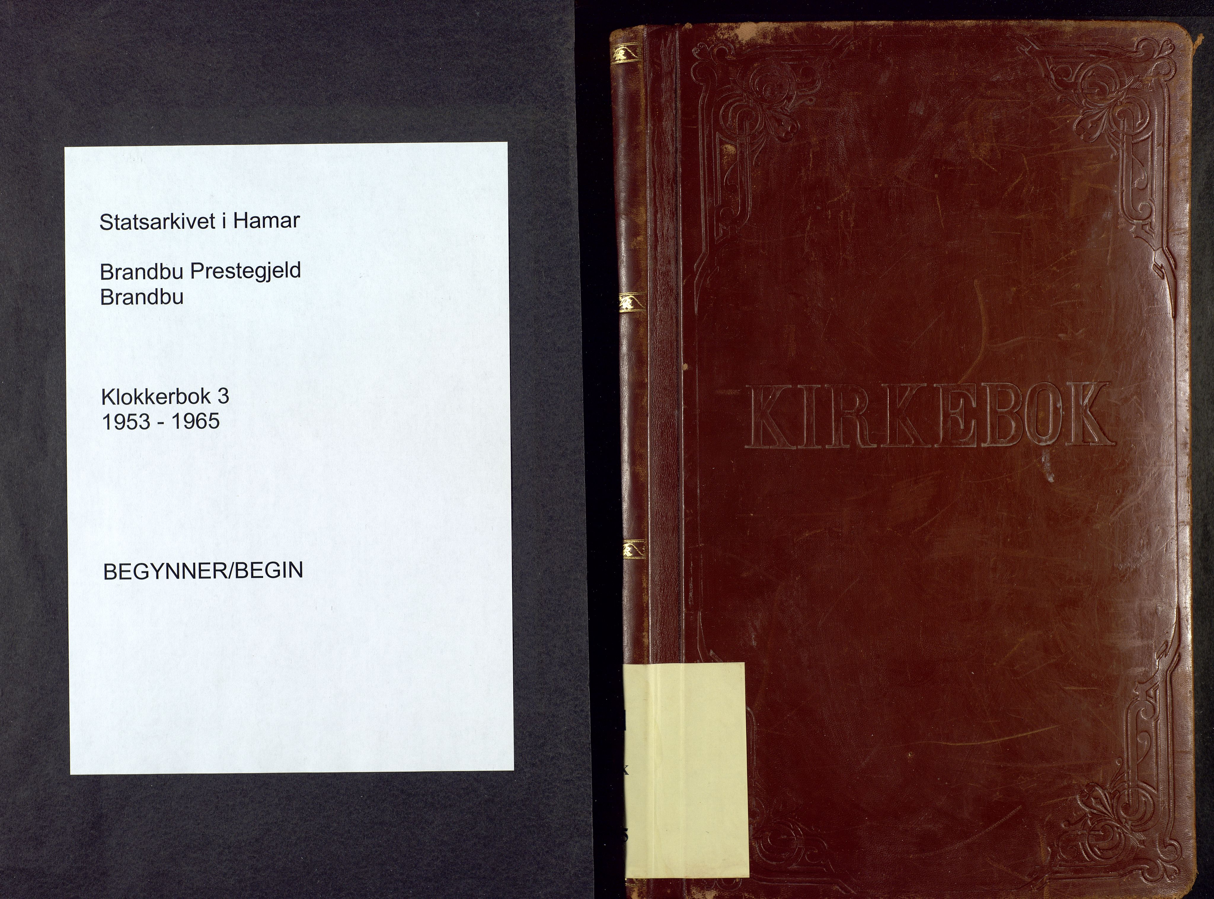 Brandbu prestekontor, AV/SAH-PREST-114/H/Ha/Hab/L0003: Klokkerbok nr. 3, 1953-1965