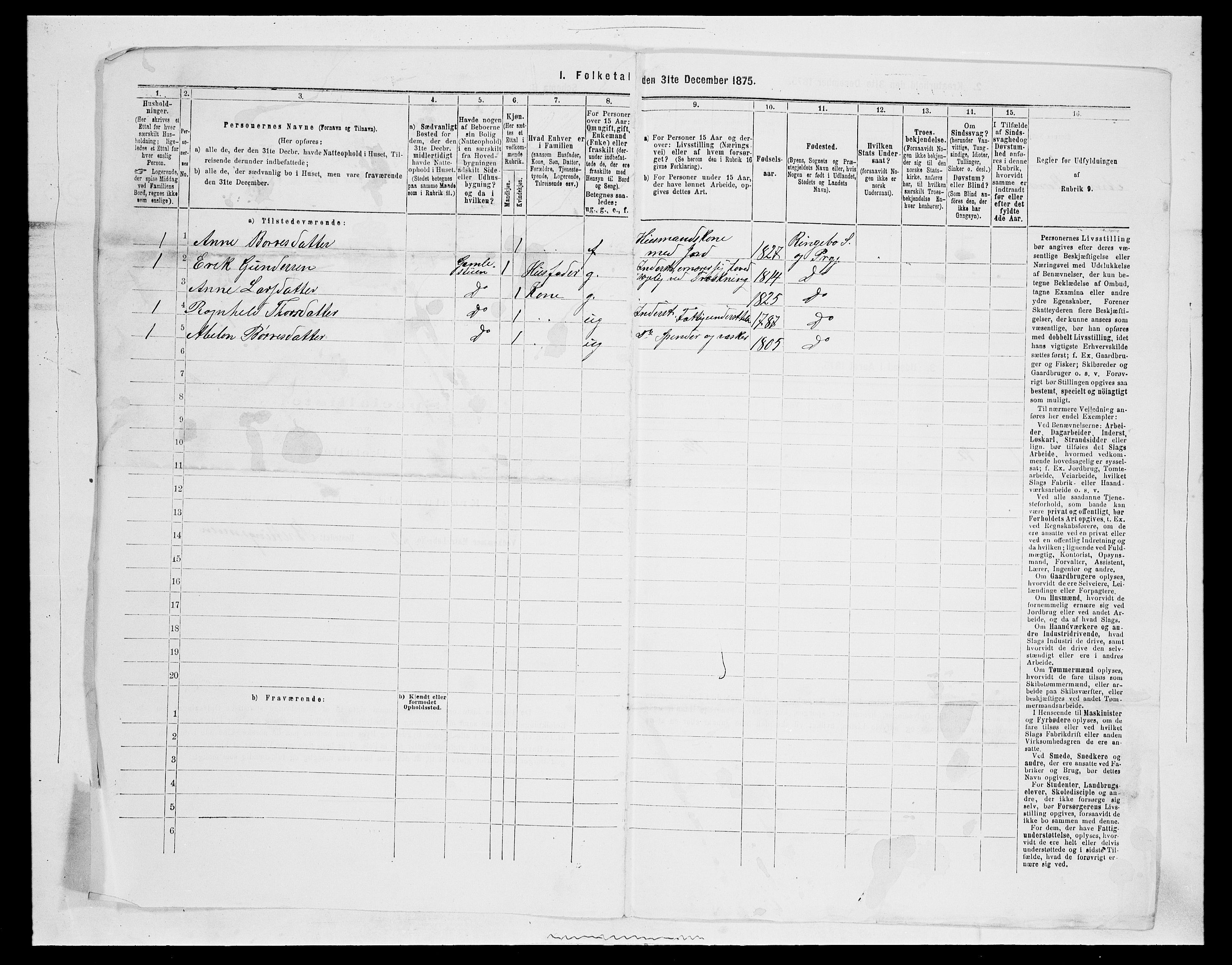 SAH, Folketelling 1875 for 0520P Ringebu prestegjeld, 1875, s. 539