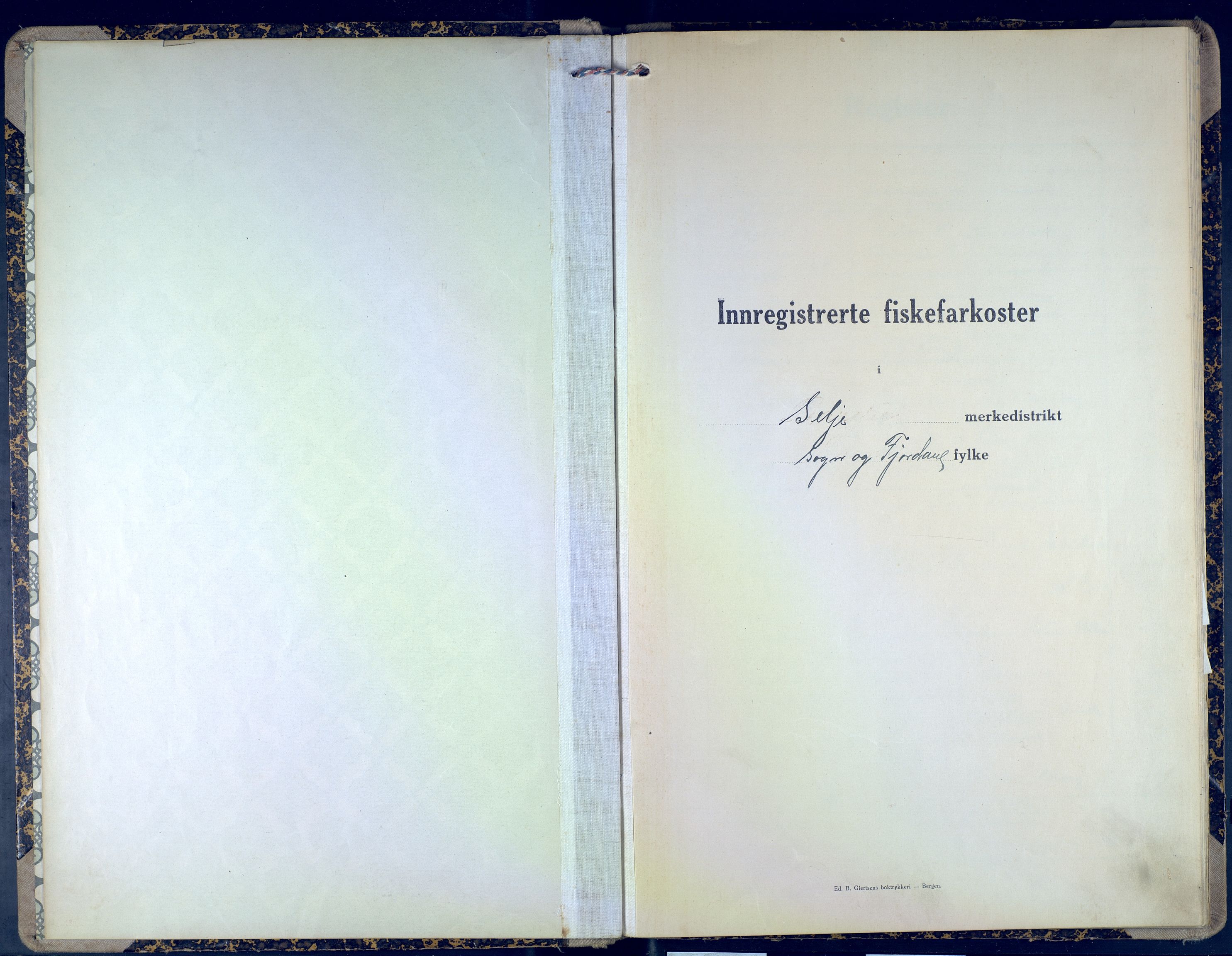 Fiskeridirektoratet - 1 Adm. ledelse - 13 Båtkontoret, SAB/A-2003/I/Ia/Iag/L0055: 135.0729/2 Merkeprotokoll - Selje, 1925-1935