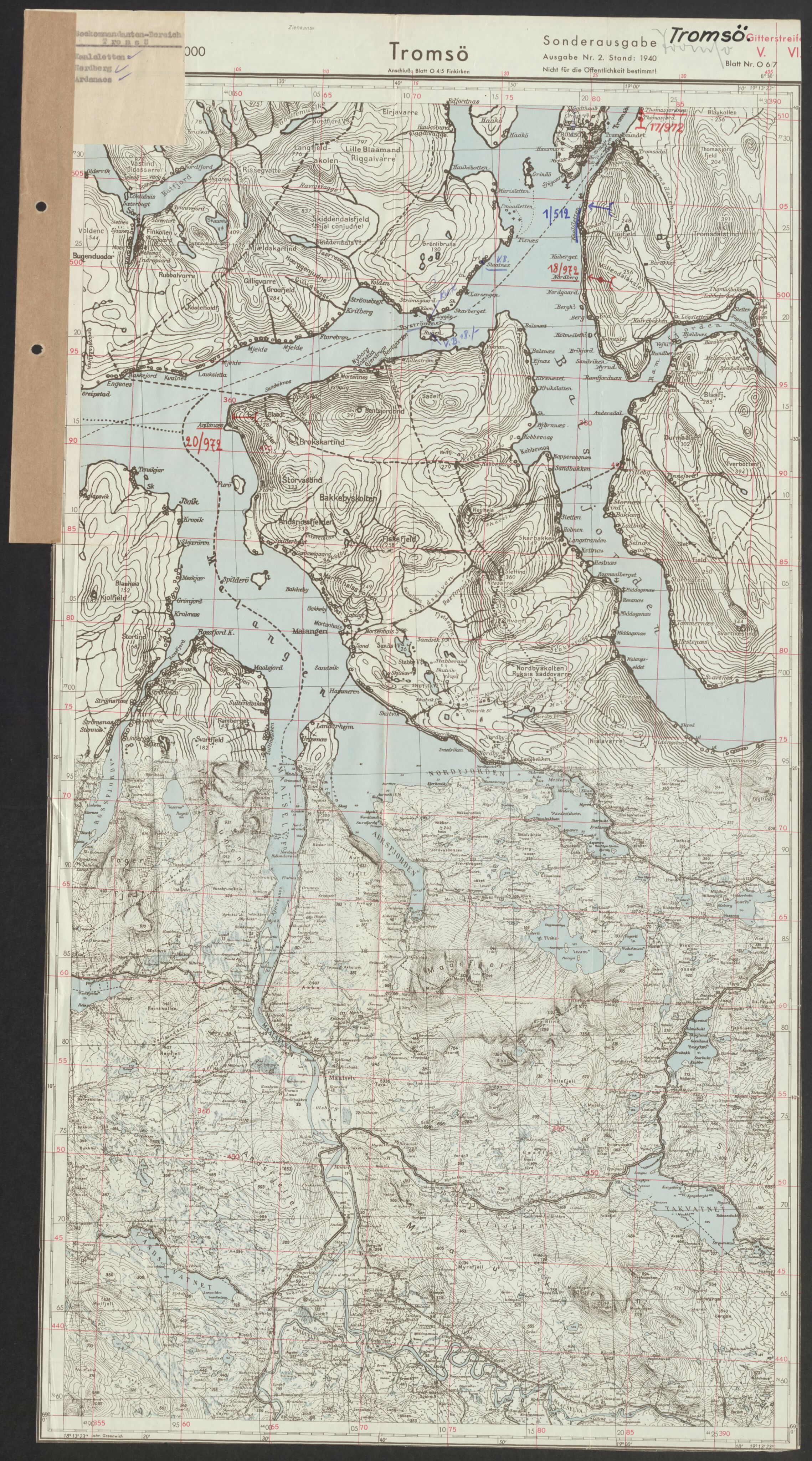 Forsvaret, Generalinspektør og sjefen for Kystartilleriet, AV/RA-RAFA-2045/F/Fa/L0016: Tyske oversiktskarter over festningsanlegg, 1940-1945, s. 237