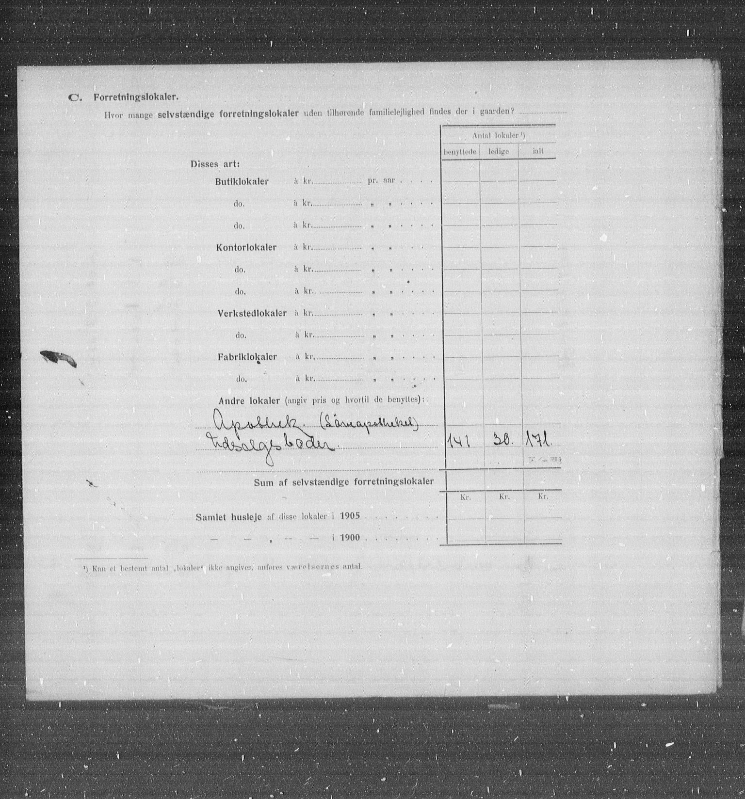 OBA, Kommunal folketelling 31.12.1905 for Kristiania kjøpstad, 1905, s. 39000