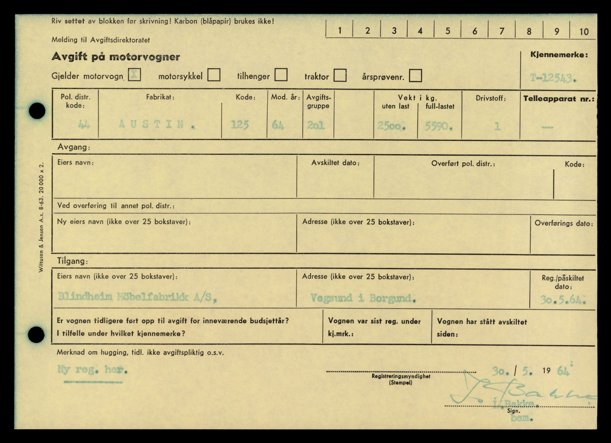 Møre og Romsdal vegkontor - Ålesund trafikkstasjon, AV/SAT-A-4099/F/Fe/L0034: Registreringskort for kjøretøy T 12500 - T 12652, 1927-1998, s. 788