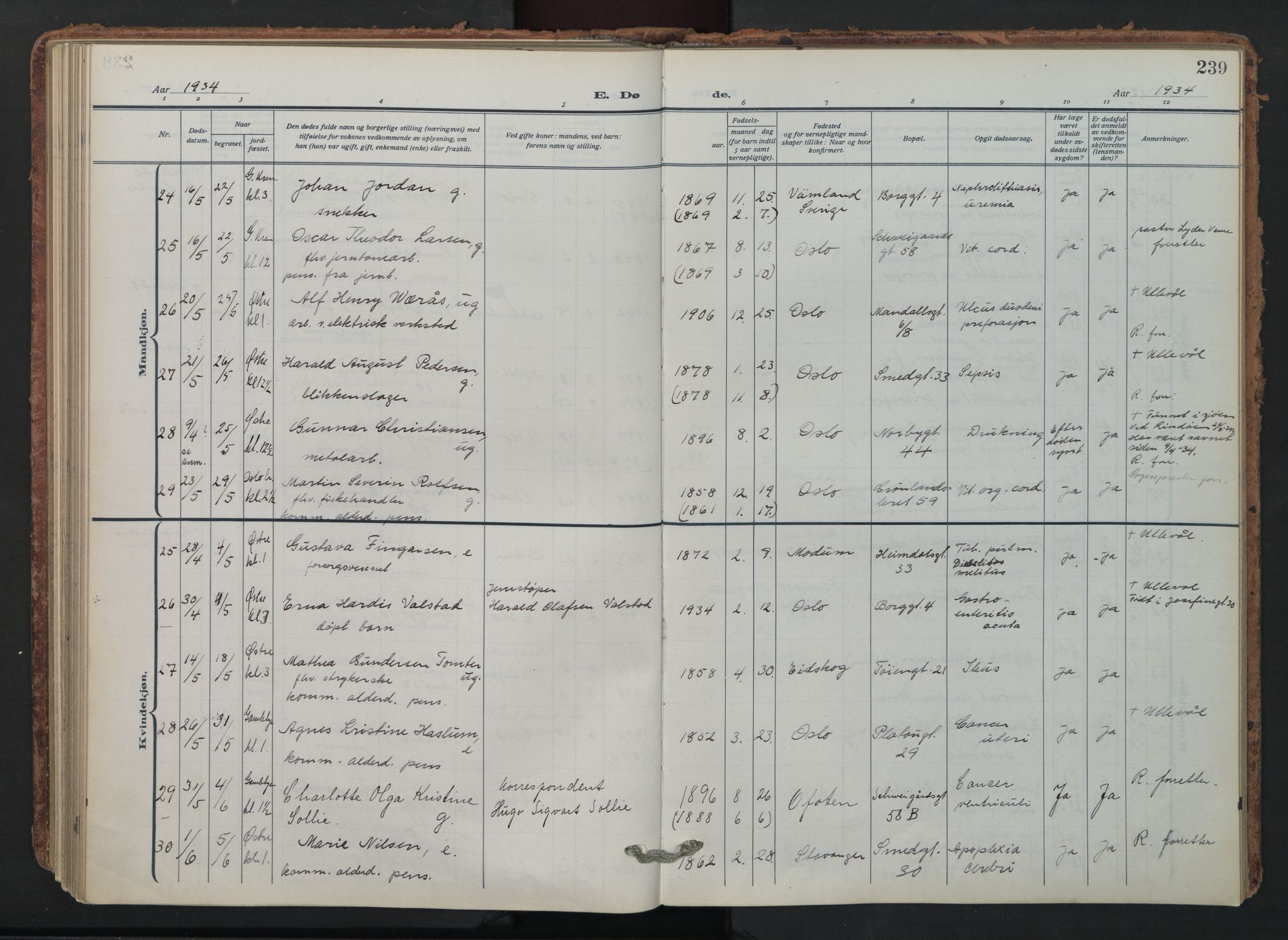 Grønland prestekontor Kirkebøker, AV/SAO-A-10848/F/Fa/L0019: Ministerialbok nr. 19, 1918-1938, s. 239