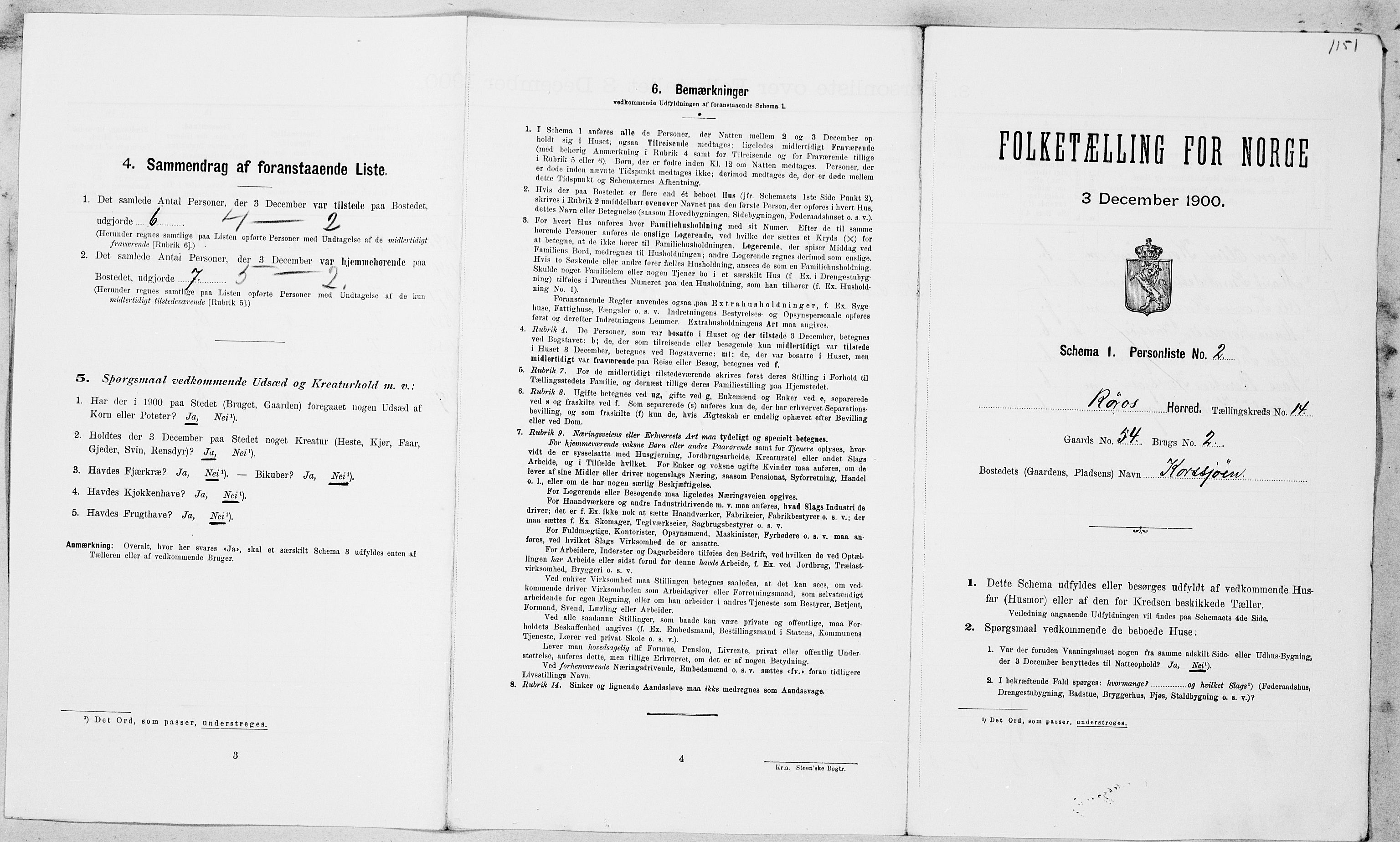 SAT, Folketelling 1900 for 1640 Røros herred, 1900, s. 1506