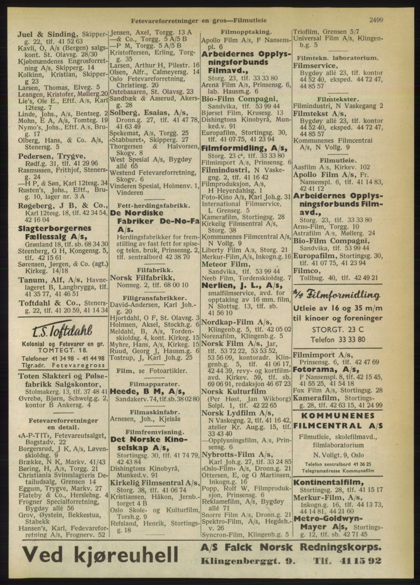 Kristiania/Oslo adressebok, PUBL/-, 1950, s. 2499