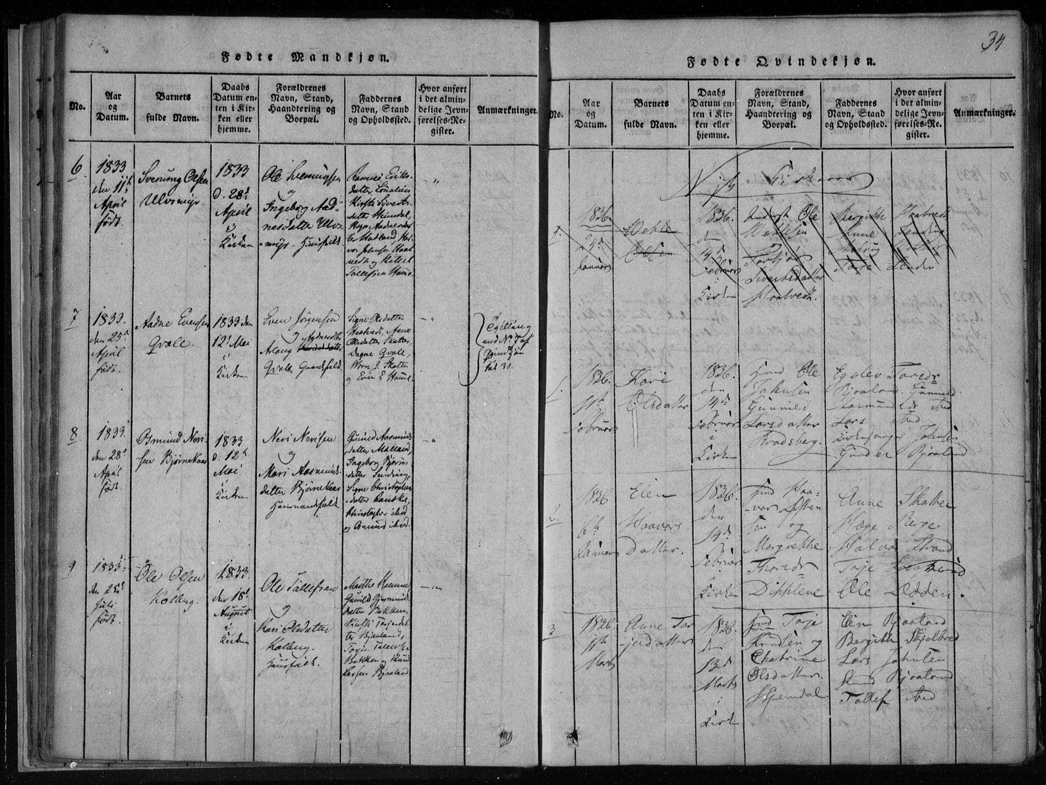 Lårdal kirkebøker, SAKO/A-284/F/Fa/L0005: Ministerialbok nr. I 5, 1815-1860, s. 34