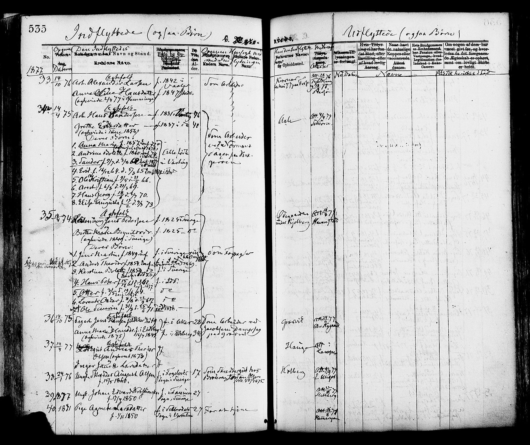 Onsøy prestekontor Kirkebøker, AV/SAO-A-10914/F/Fa/L0004: Ministerialbok nr. I 4, 1861-1877, s. 535