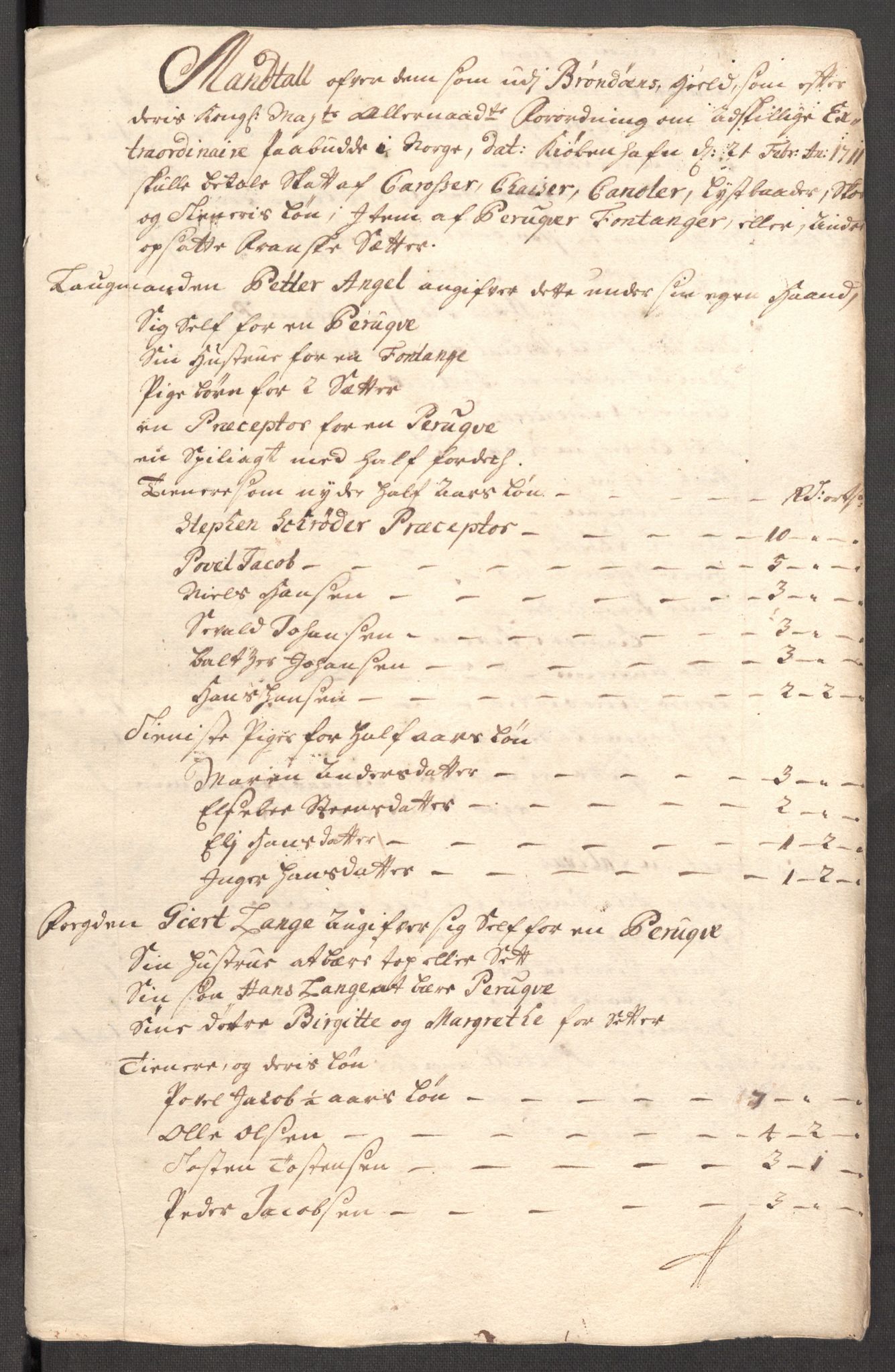 Rentekammeret inntil 1814, Reviderte regnskaper, Fogderegnskap, RA/EA-4092/R65/L4511: Fogderegnskap Helgeland, 1710-1711, s. 465