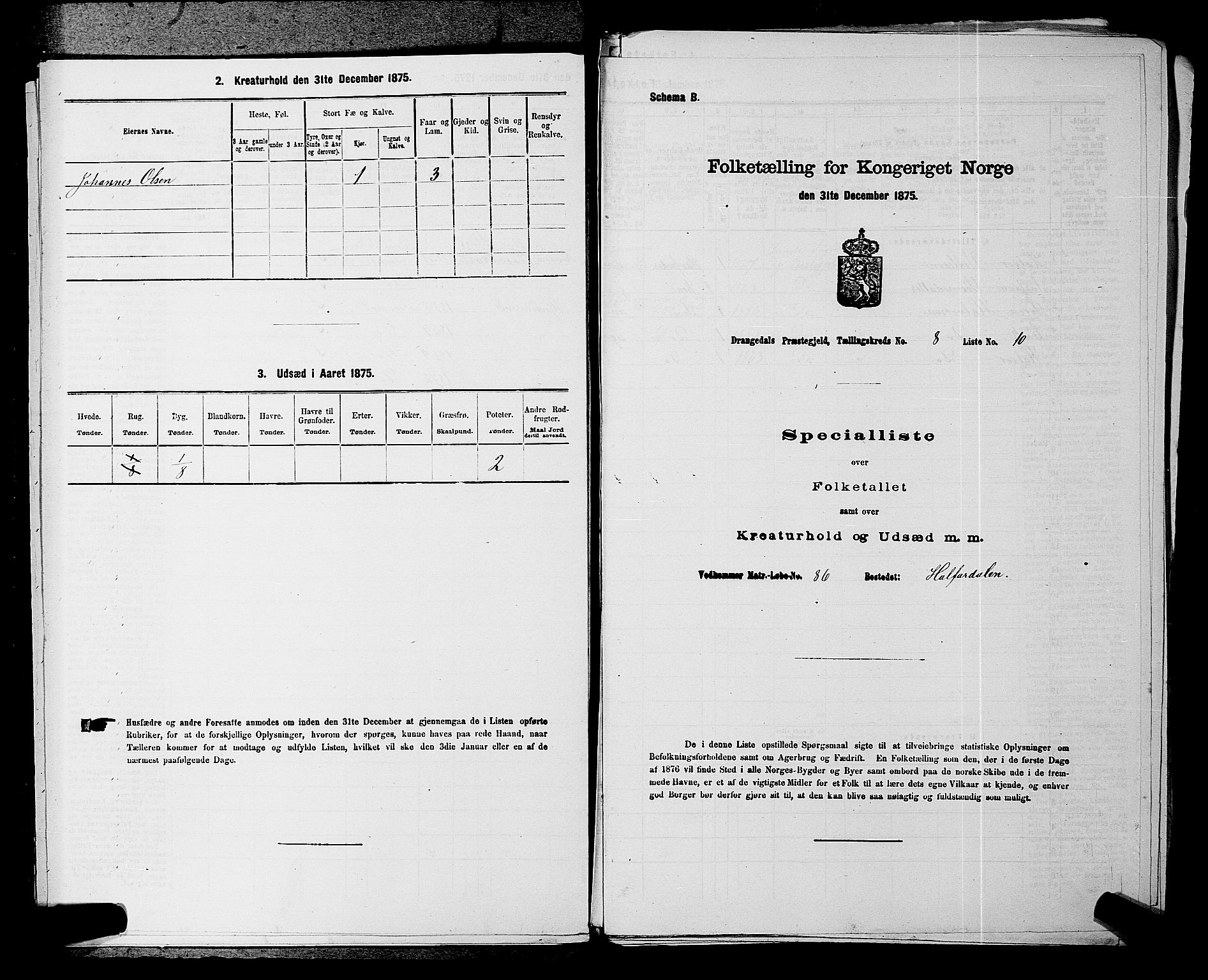 SAKO, Folketelling 1875 for 0817P Drangedal prestegjeld, 1875, s. 780