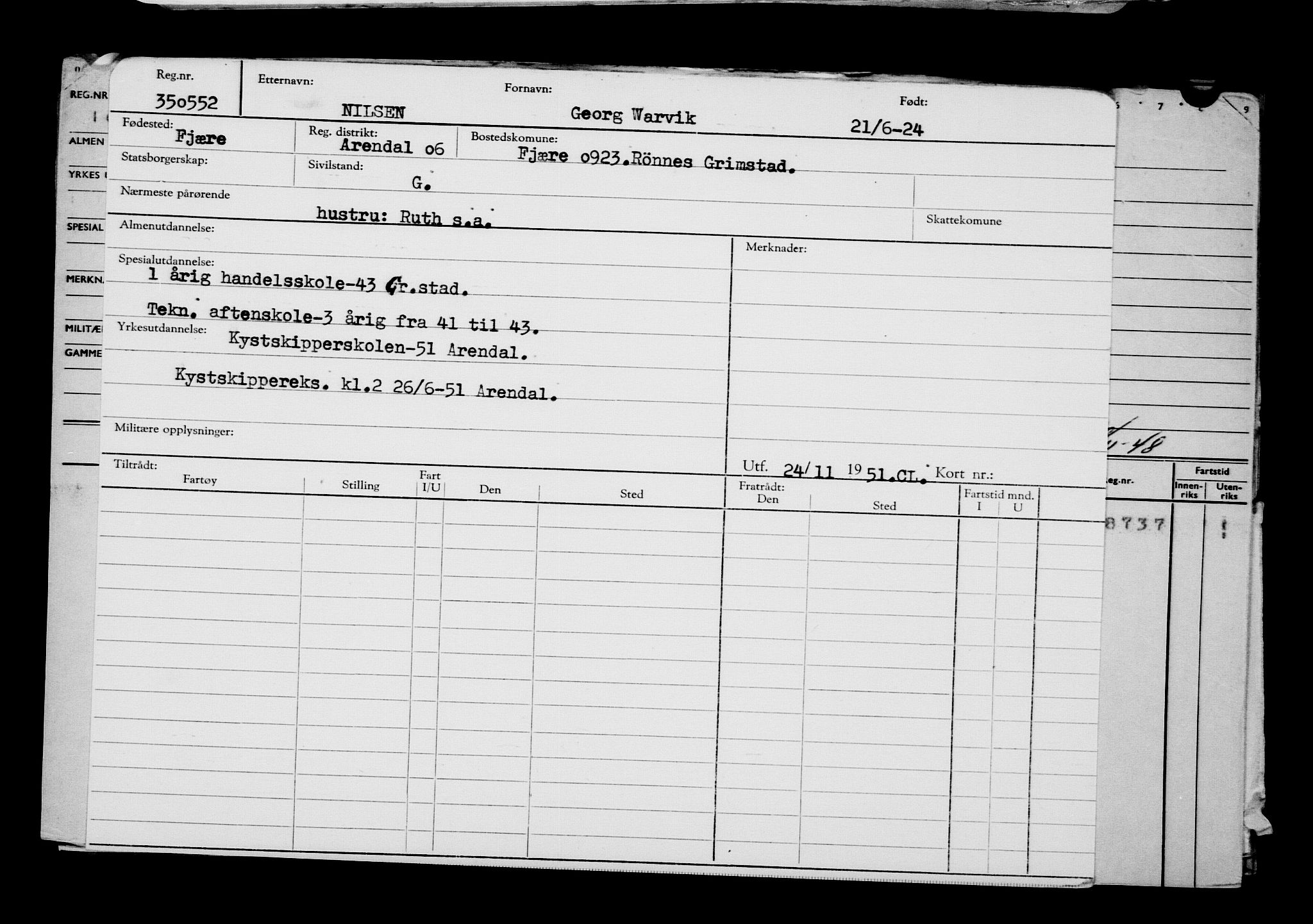 Direktoratet for sjømenn, AV/RA-S-3545/G/Gb/L0233: Hovedkort, 1924, s. 42