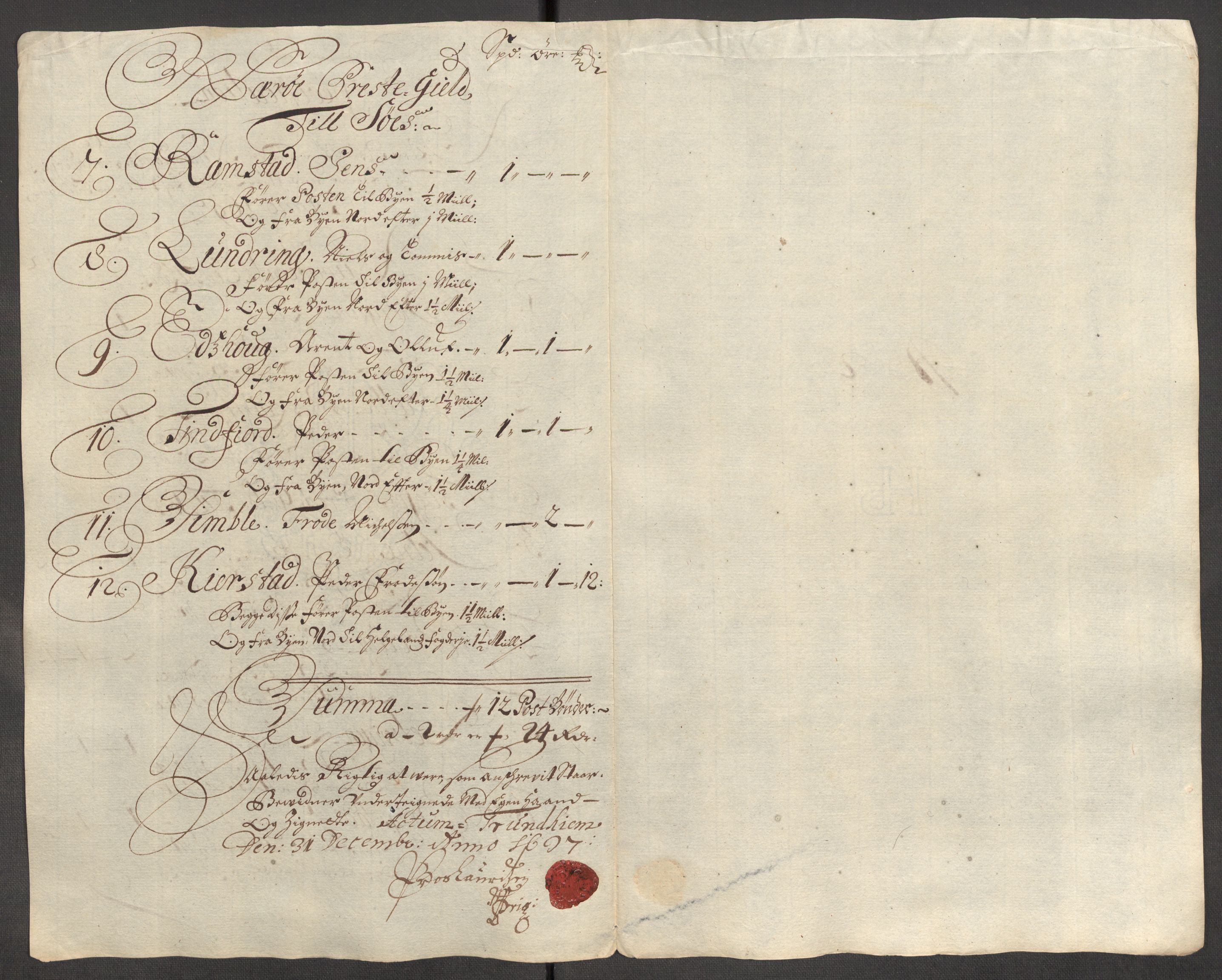 Rentekammeret inntil 1814, Reviderte regnskaper, Fogderegnskap, RA/EA-4092/R64/L4425: Fogderegnskap Namdal, 1696-1698, s. 258