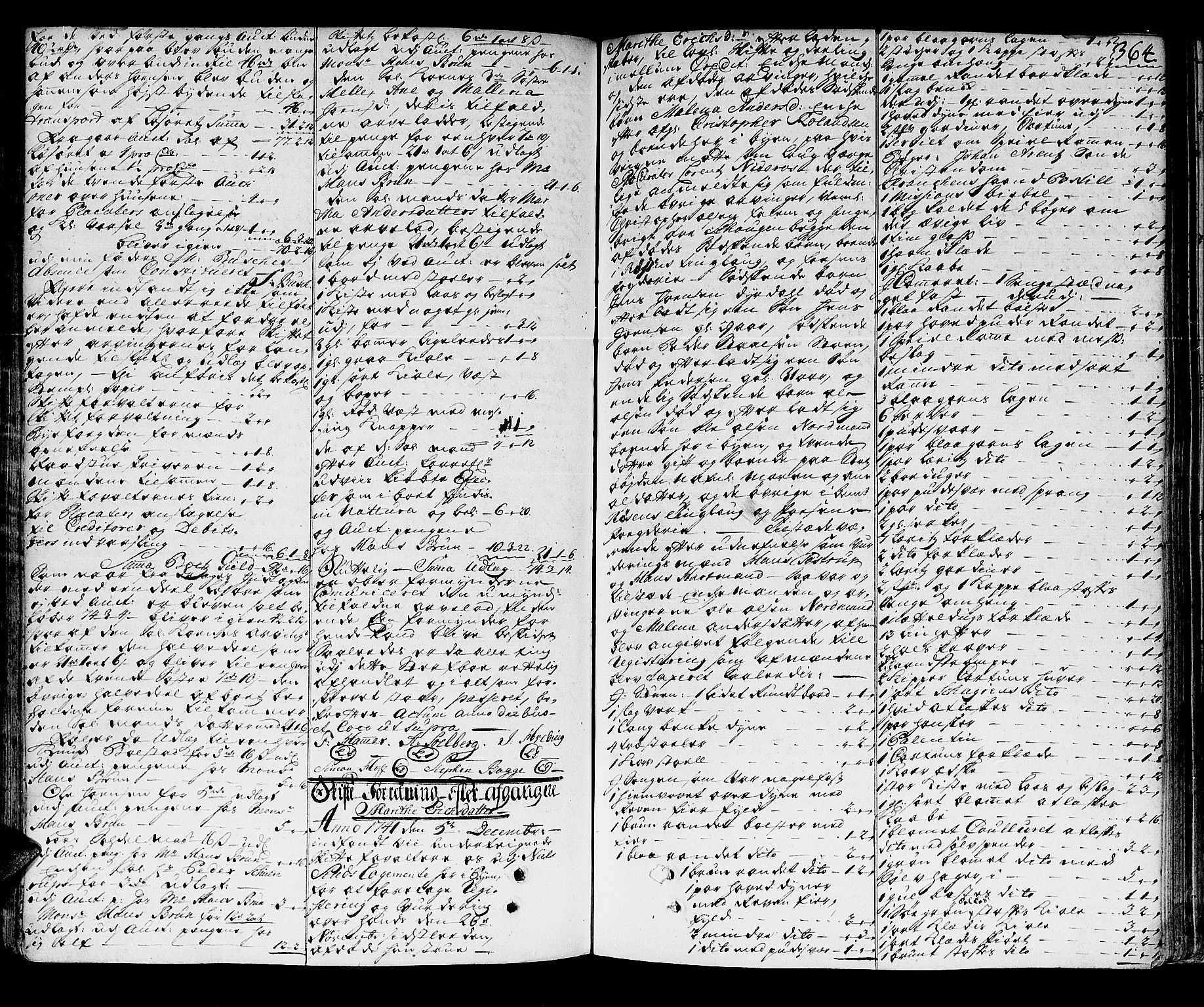 Trondheim byfogd, AV/SAT-A-0003/1/3/3A/L0014: Skifteprotokoll - gml.nr.13a. (m/ register), 1737-1742, s. 363b-364a