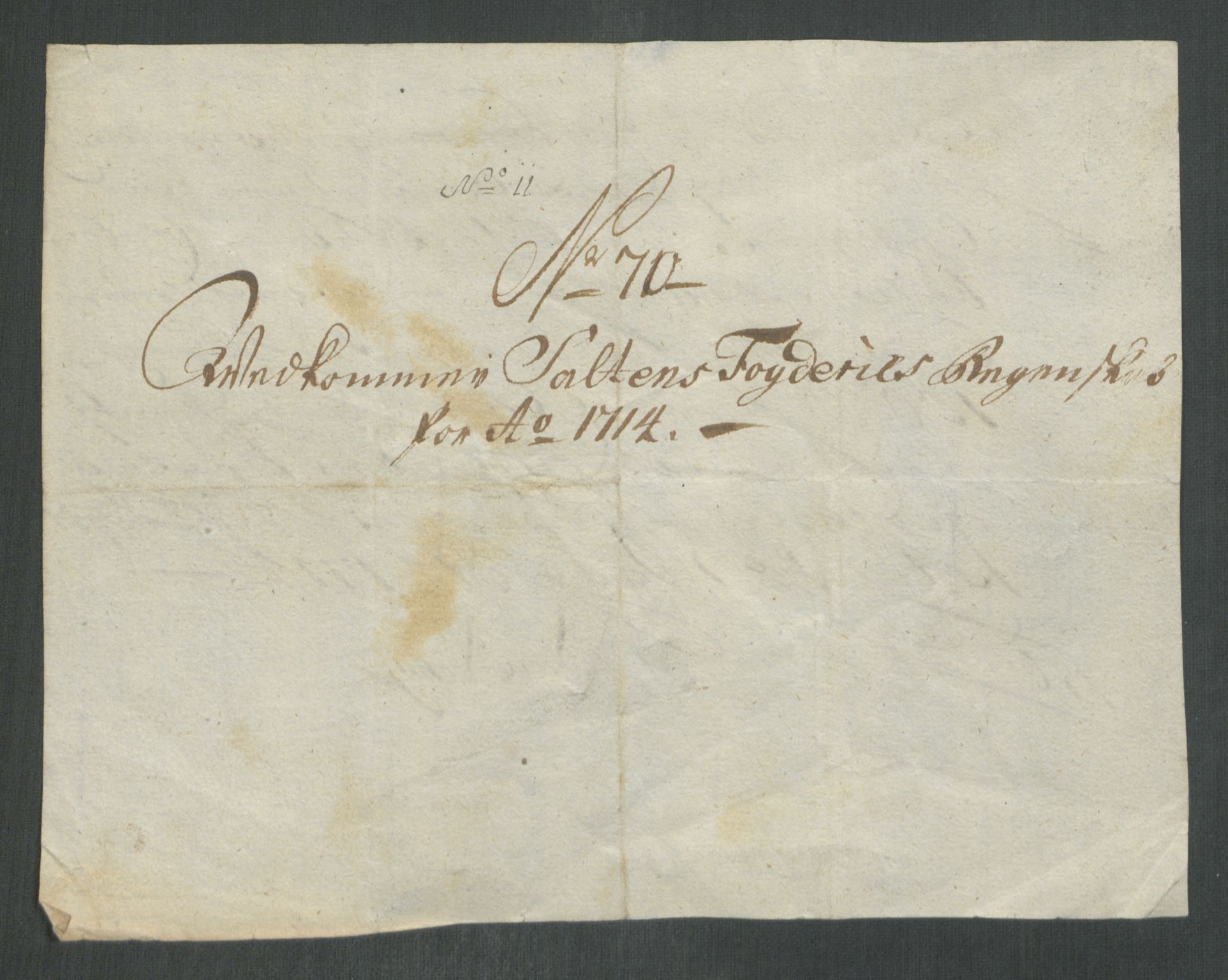 Rentekammeret inntil 1814, Reviderte regnskaper, Fogderegnskap, RA/EA-4092/R66/L4584: Fogderegnskap Salten, 1714, s. 355