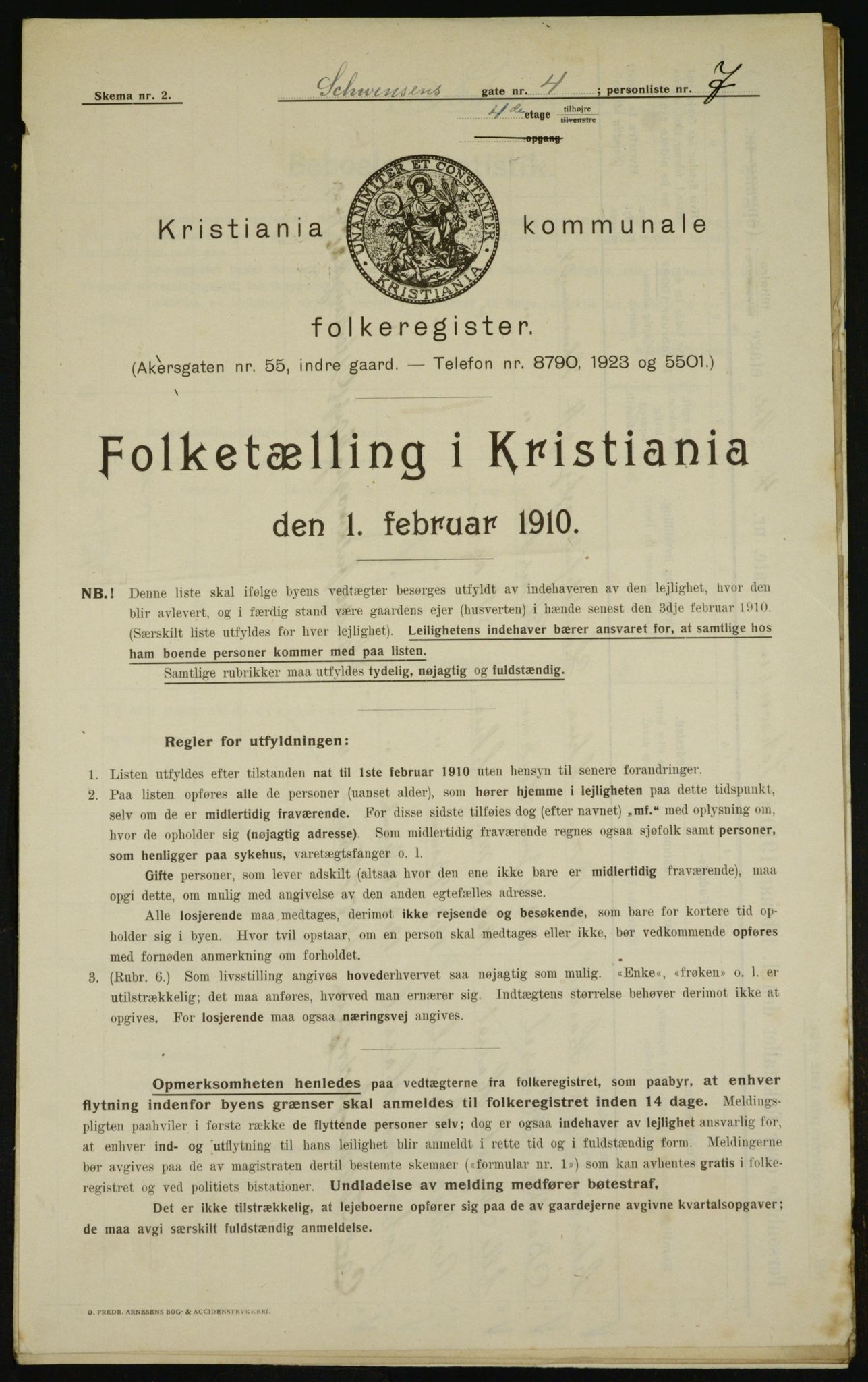 OBA, Kommunal folketelling 1.2.1910 for Kristiania, 1910, s. 88544