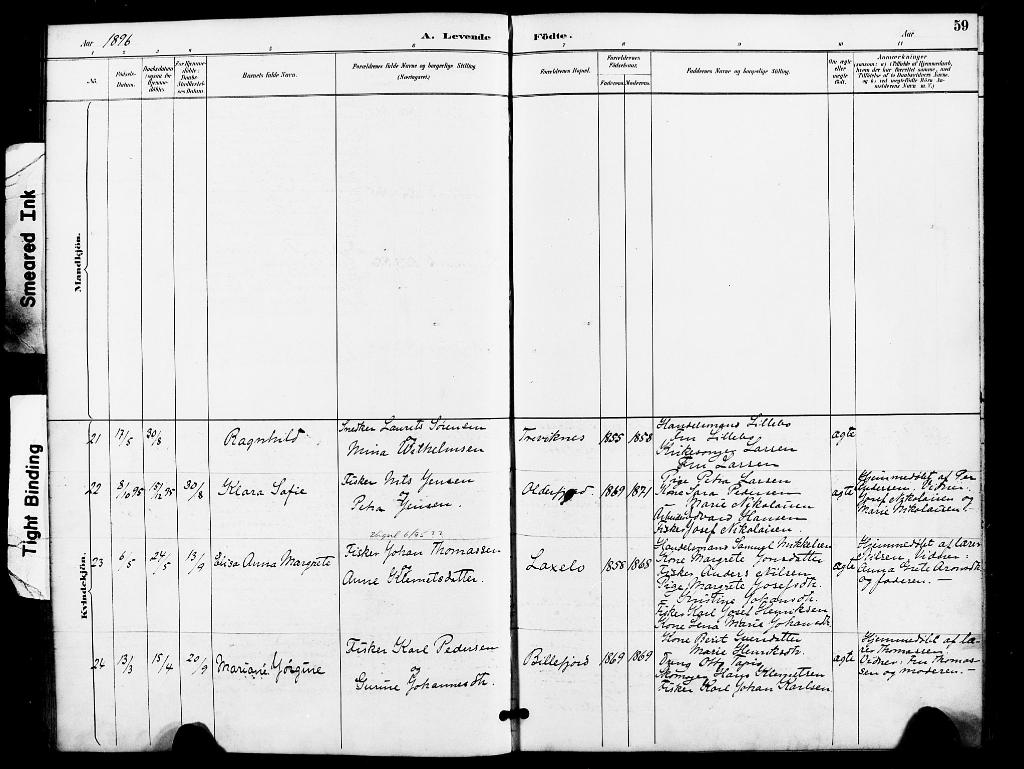 Kistrand/Porsanger sokneprestembete, AV/SATØ-S-1351/H/Ha/L0008.kirke: Ministerialbok nr. 8, 1890-1898, s. 59