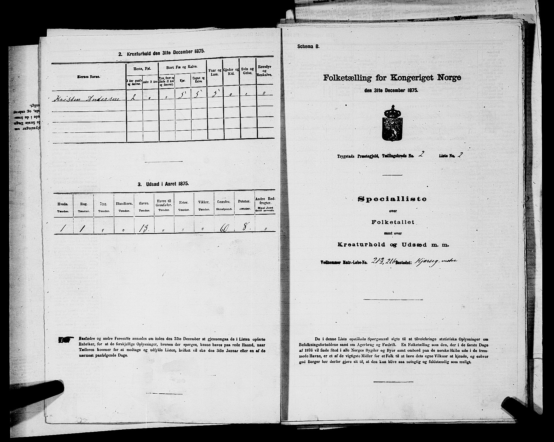 RA, Folketelling 1875 for 0122P Trøgstad prestegjeld, 1875, s. 160