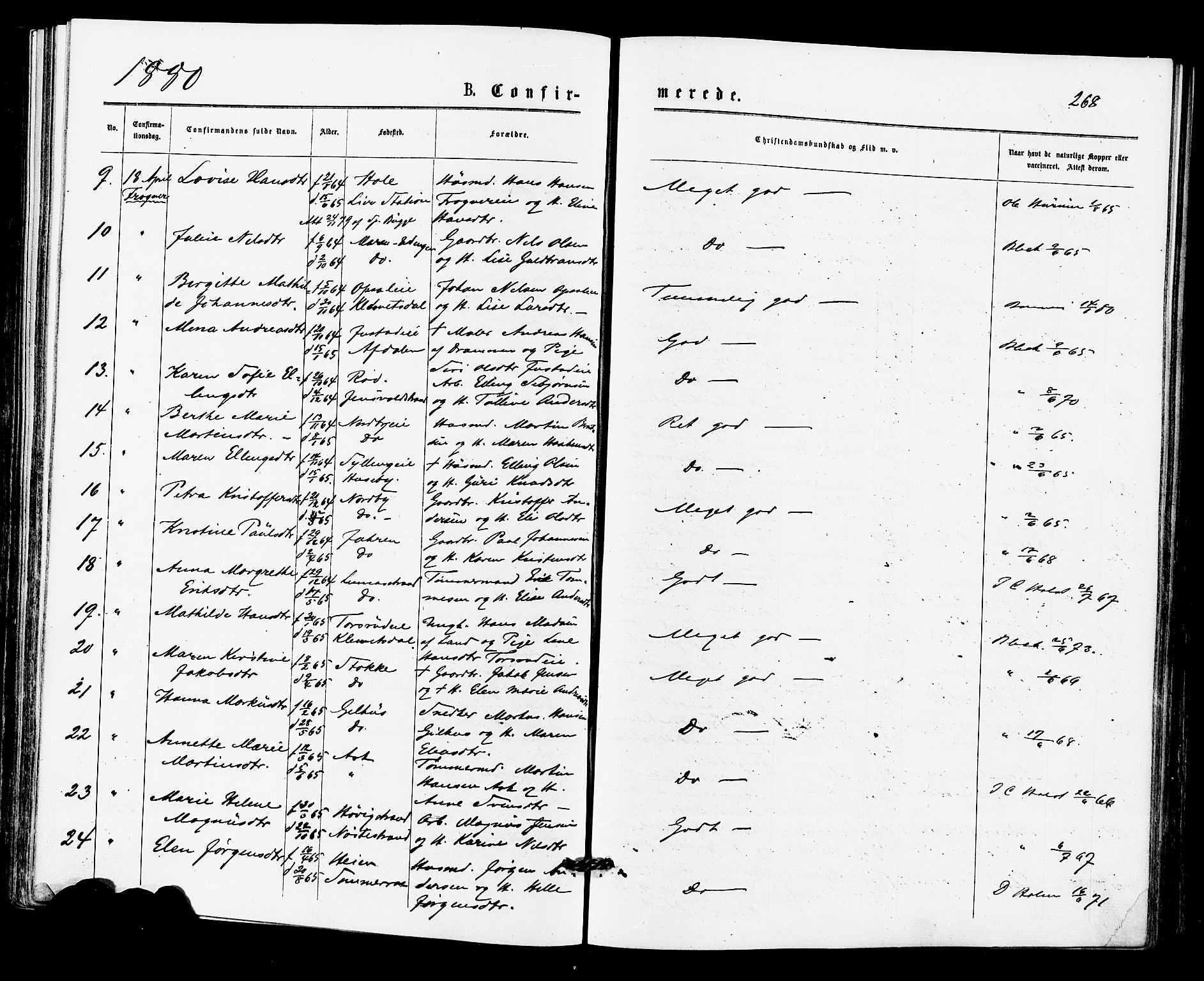 Lier kirkebøker, AV/SAKO-A-230/F/Fa/L0014: Ministerialbok nr. I 14, 1875-1882, s. 268