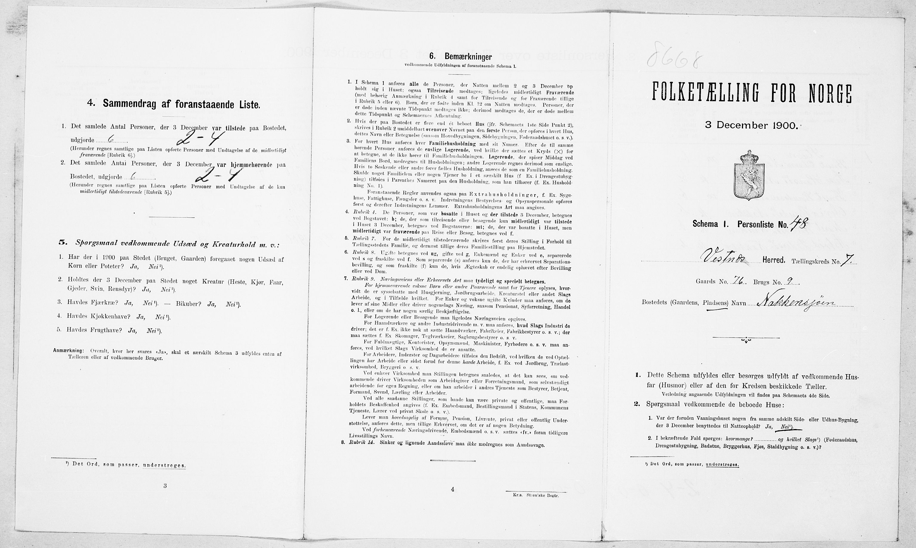 SAT, Folketelling 1900 for 1535 Vestnes herred, 1900, s. 769