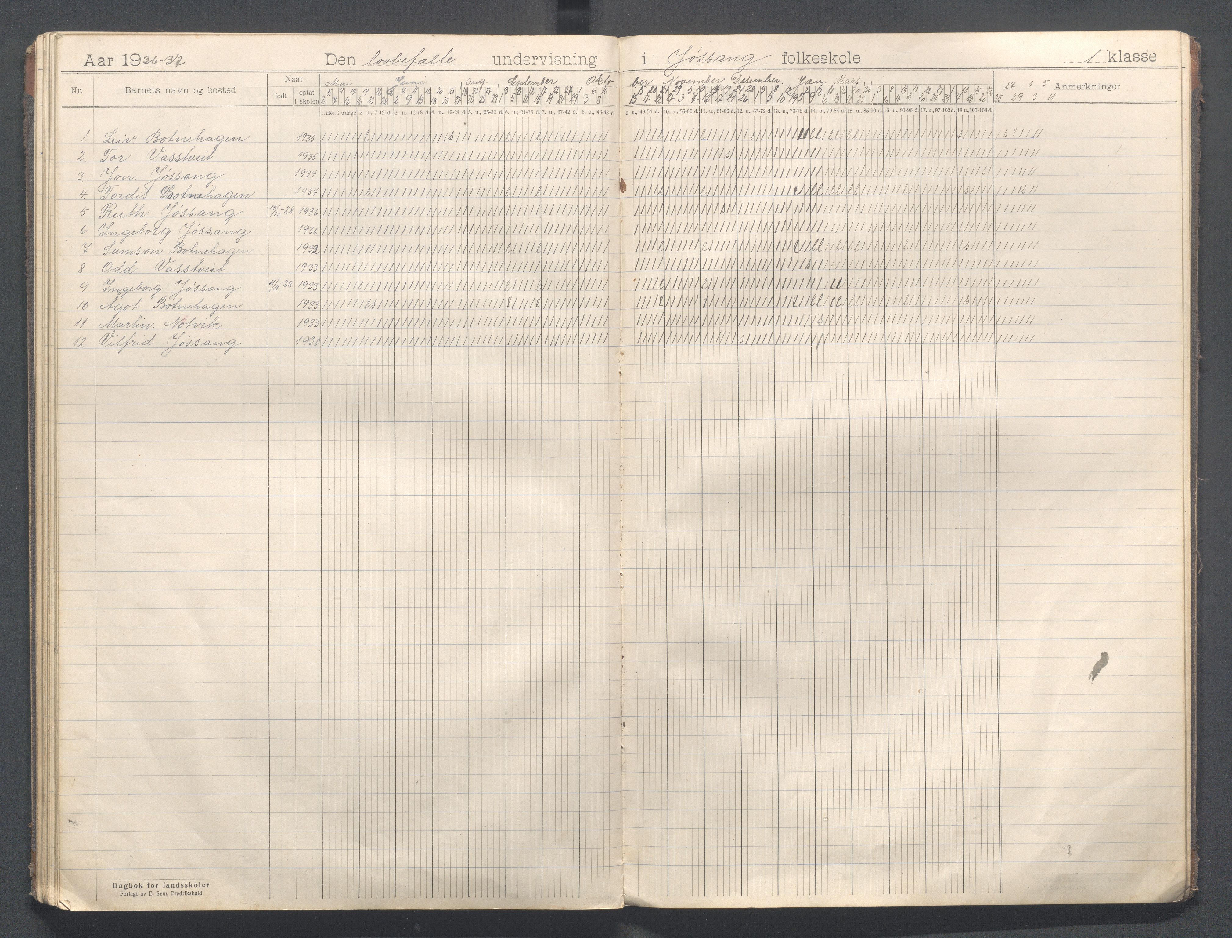 Strand kommune - Jøssang skole, IKAR/A-1274/G/Ga/L0001: Dagbok, 1916-1946, s. 37