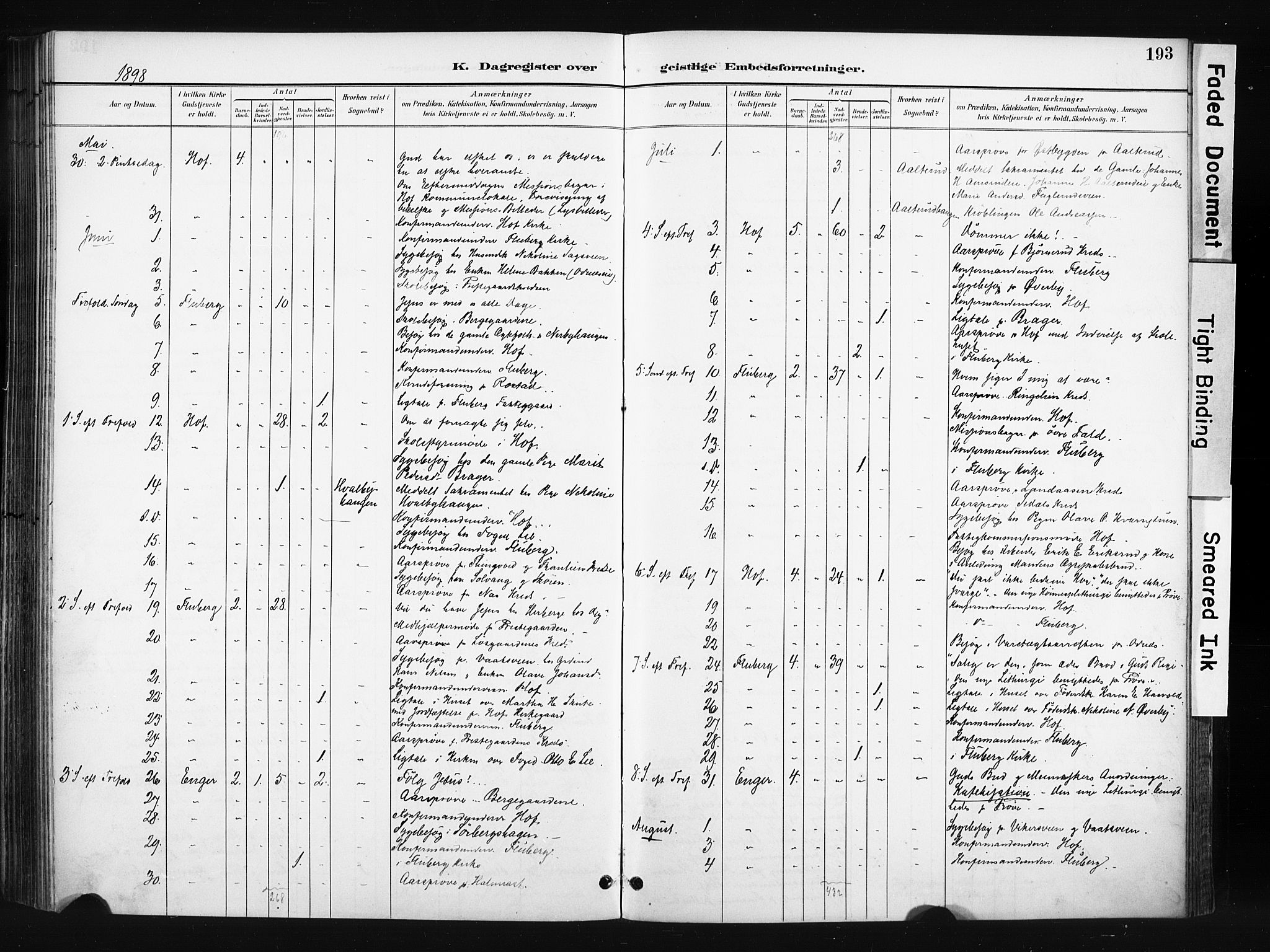 Søndre Land prestekontor, AV/SAH-PREST-122/K/L0004: Ministerialbok nr. 4, 1895-1904, s. 193