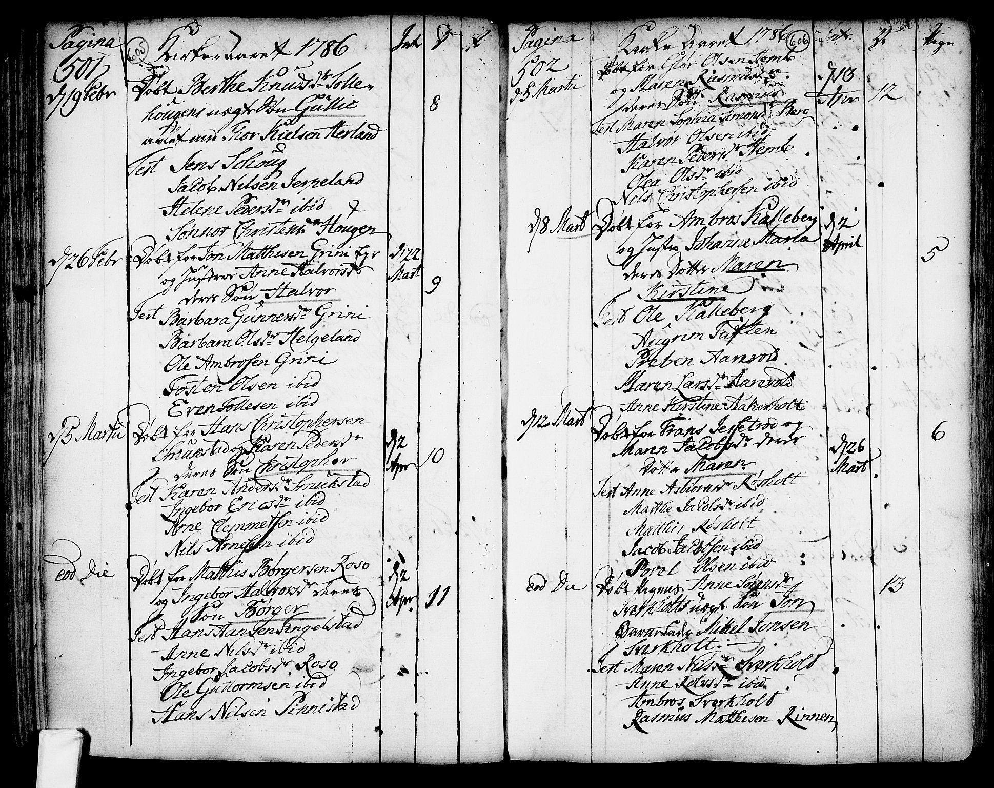 Lardal kirkebøker, SAKO/A-350/F/Fa/L0003: Ministerialbok nr. I 3, 1733-1815, s. 605-606